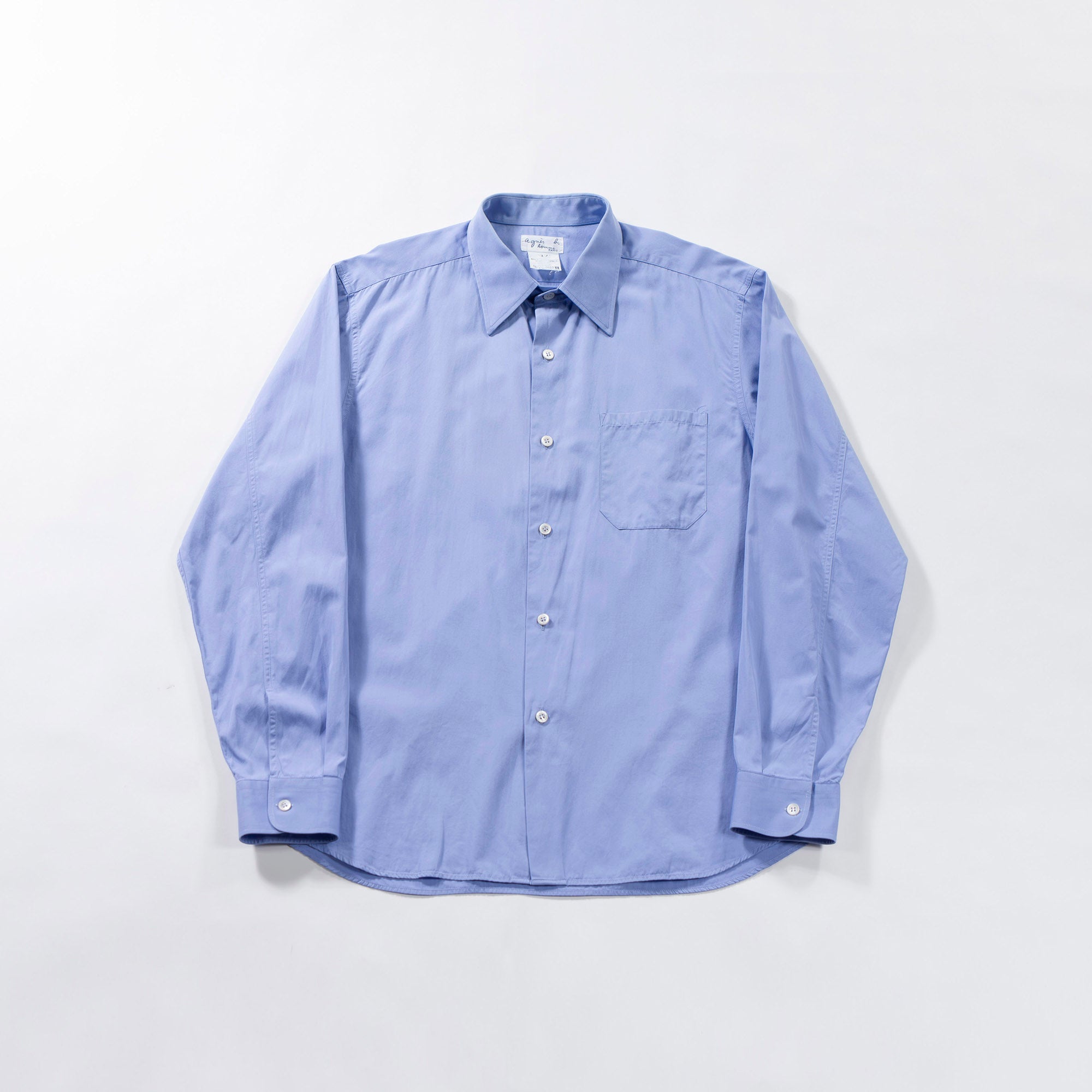 アニエスベー agnes b. homme フランス製 カッターシャツ サックスブルー オーバーサイズ メンズファッション メンズトップス メンズシャツ