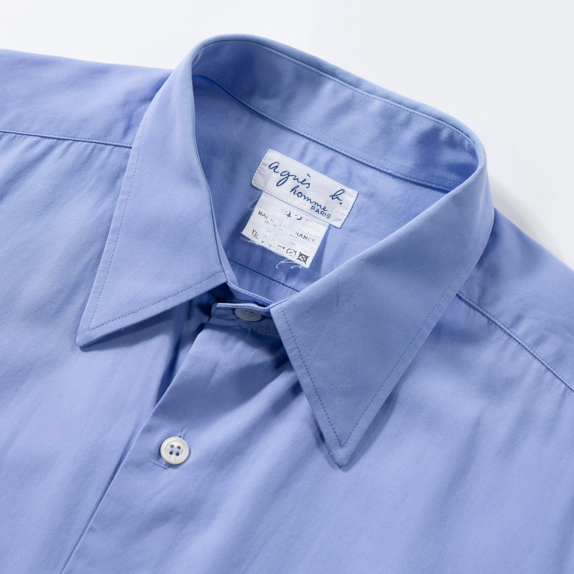 アニエスベー agnes b. homme フランス製 カッターシャツ サックスブルー オーバーサイズ メンズファッション メンズトップス メンズシャツ