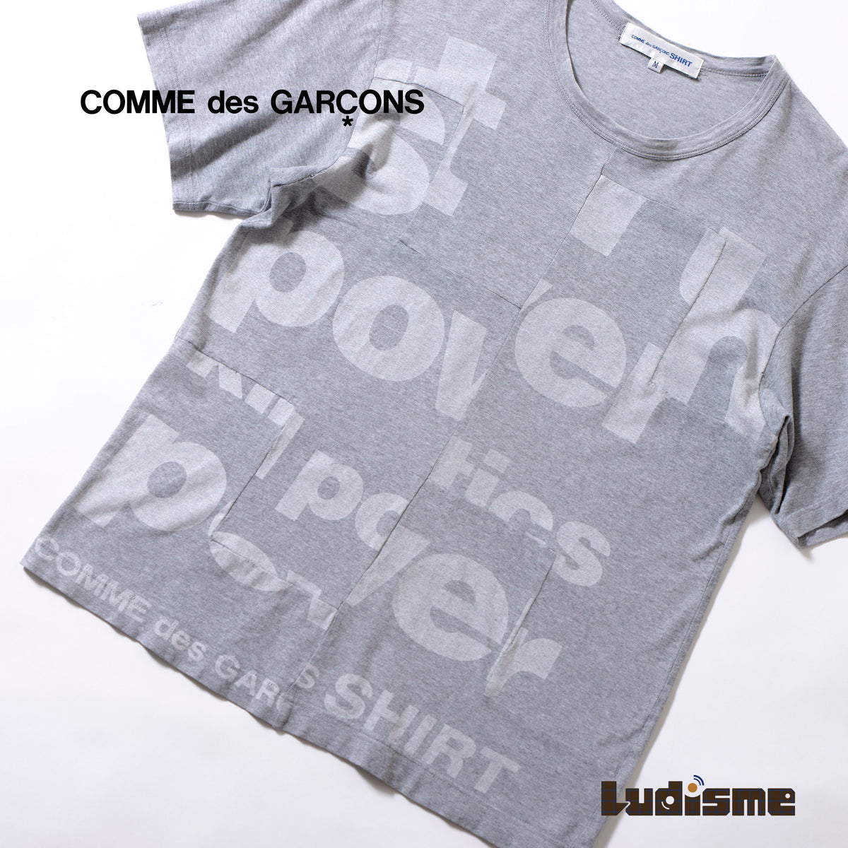 コムデギャルソンシャツ グラフィックTシャツ グレー 川久保玲 | モノ道楽