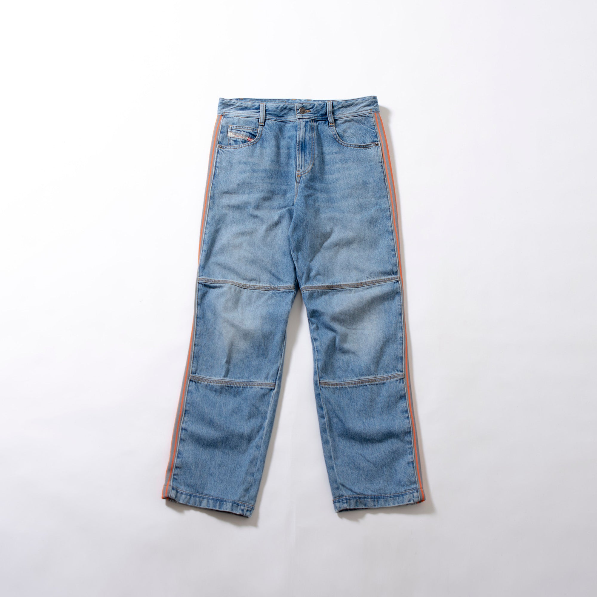 ディーゼル DIESEL D-ARBUS デニムパンツ レギュラーストレート ジーンズ サイドライン ジャージパンツ ヴィンテージ加工 再構築 メンズ