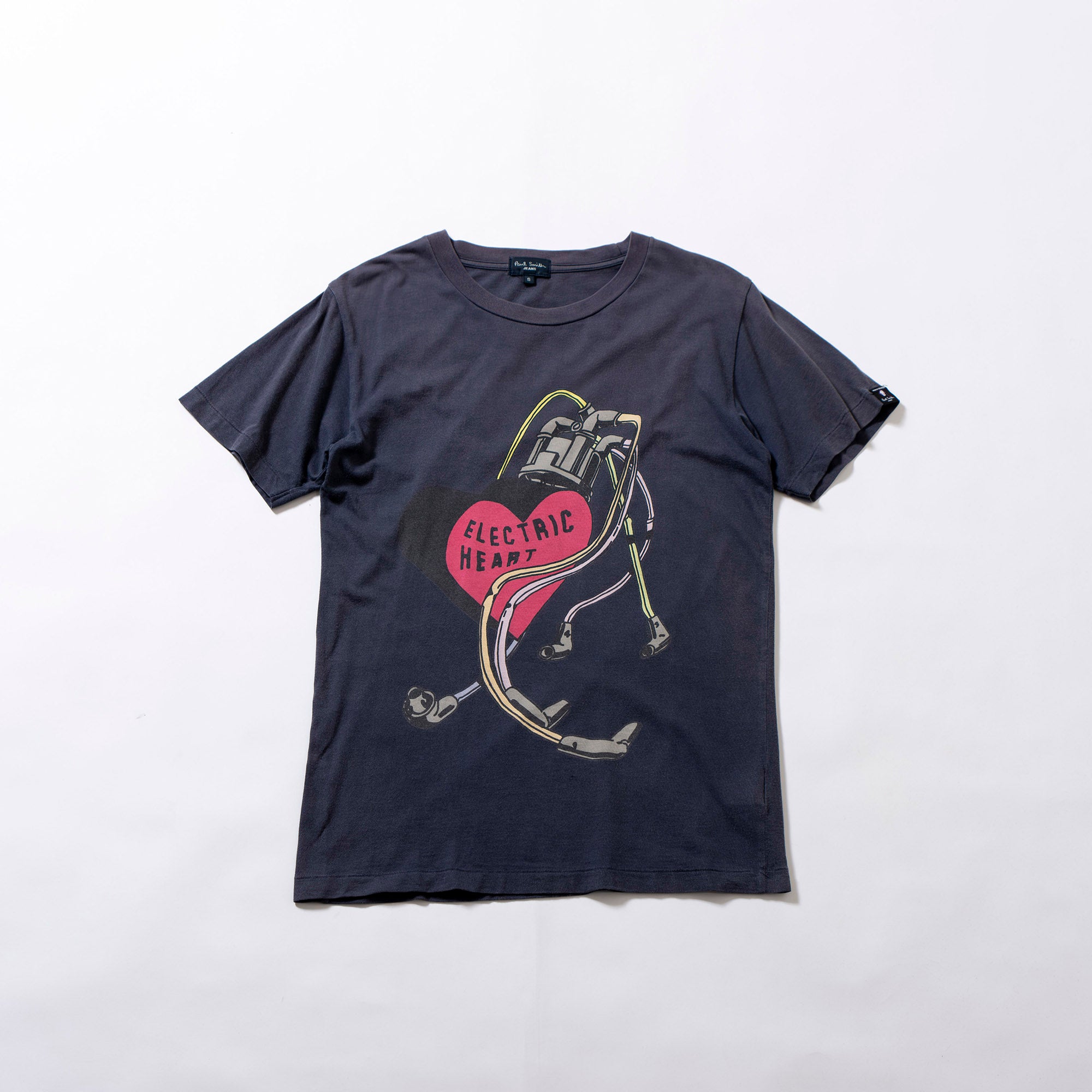 Paul Smith Jeans Printed T-shirt "ELECTRIC HEART" Grey Graphic T-shirt Short Sleeve Men's Women's Unisex