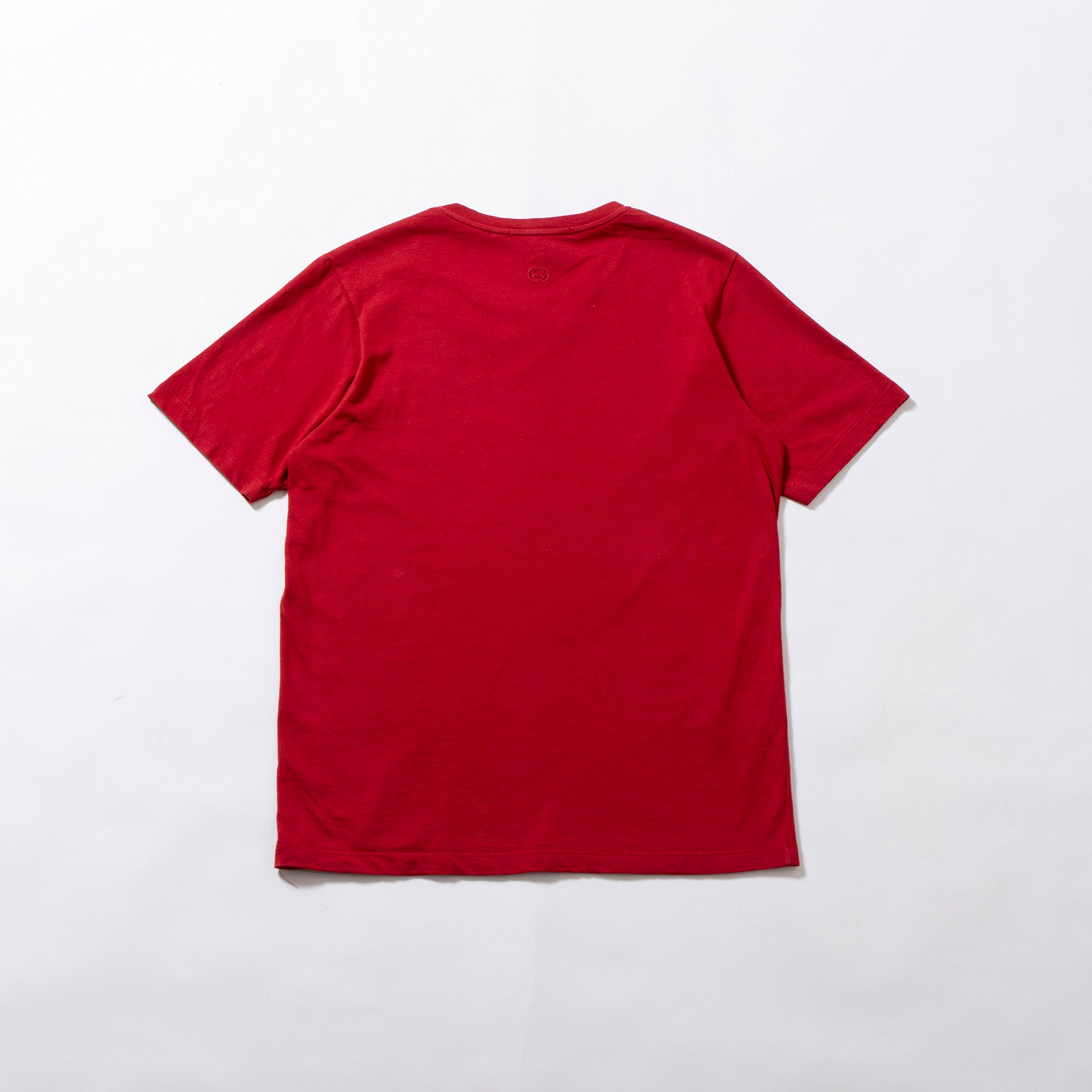 グッチ GUCCI クルーネックTシャツ レッド 刺繍ロゴ コットン カットソー メンズファッション メンズトップス レディース ユニセックス