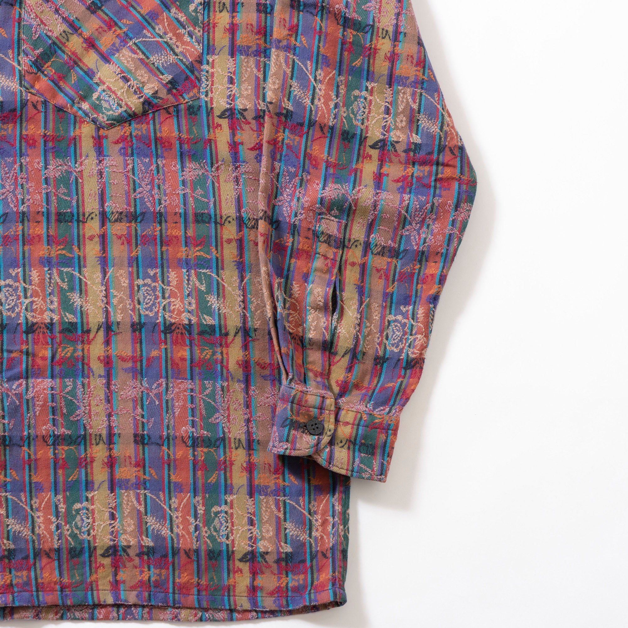 ミッソーニ MISSONI 総柄 コットンシャツ チェックシャツ 柄シャツ 刺繍柄 ジャカード織 ボックスシルエット 長袖シャツ ロングスリーブ
