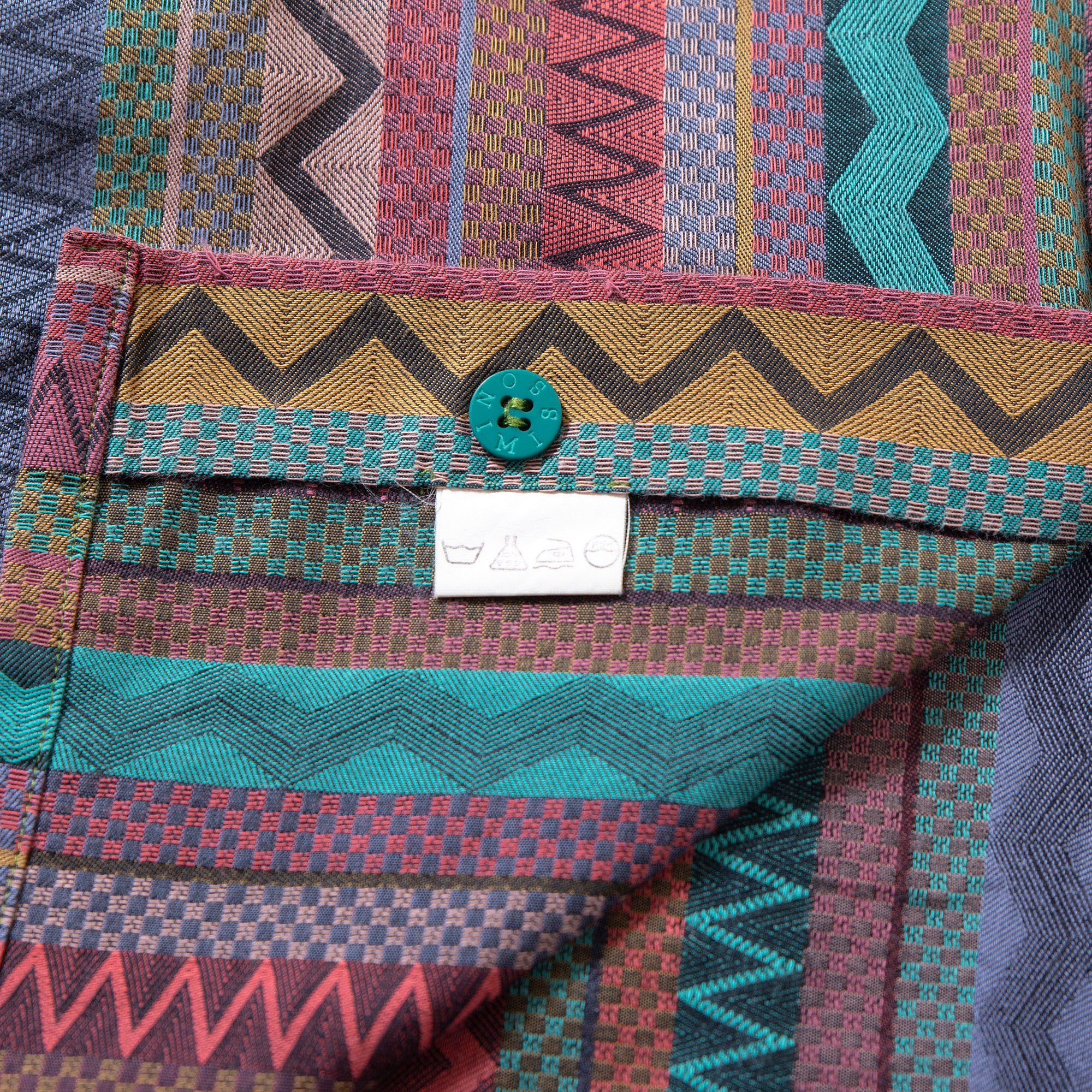 ミッソーニ MISSONI 総柄 コットンシャツ マルチストライプ 幾何学柄 柄シャツ 長袖シャツ ロングスリーブ ボックスシルエット イタリア製