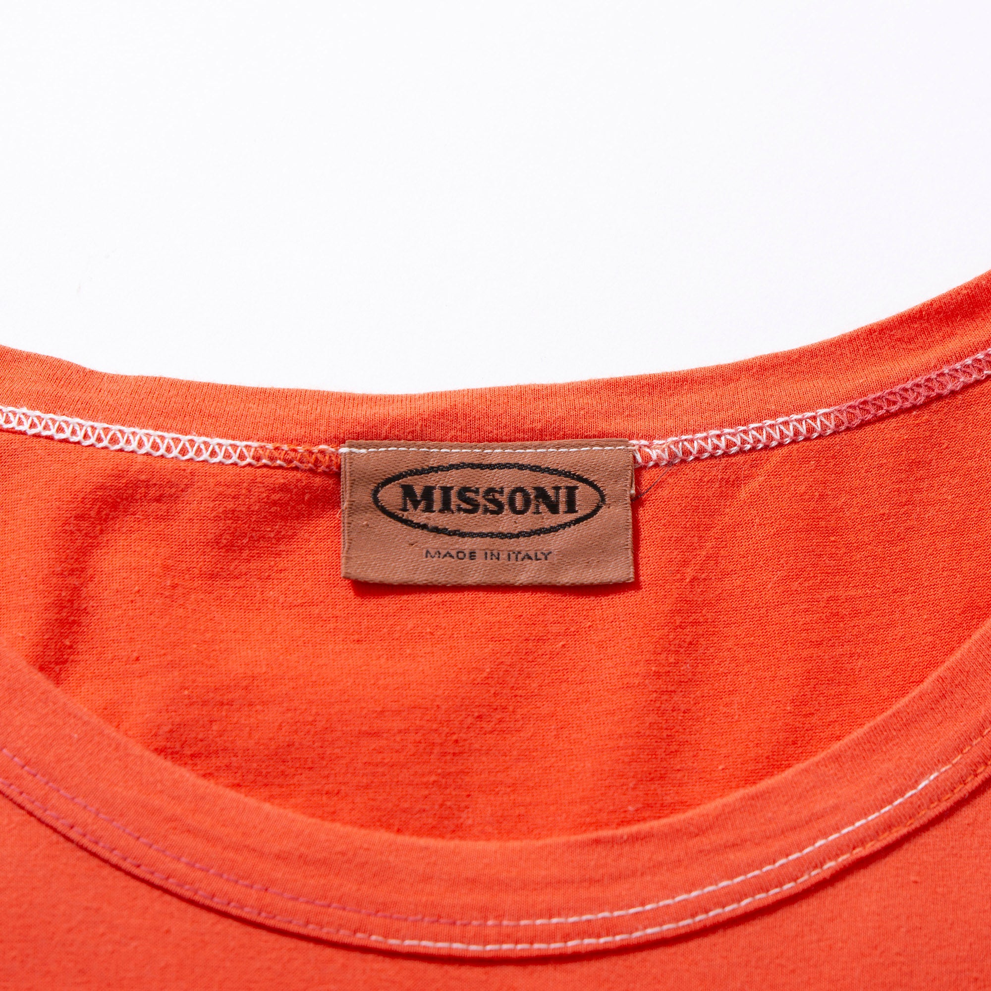 ミッソーニ MISSONI グラフィックプリント Tシャツ ブラッドオレンジ 半袖Tシャツ ショートスリーブ イタリア製 オーバーサイズ メンズ