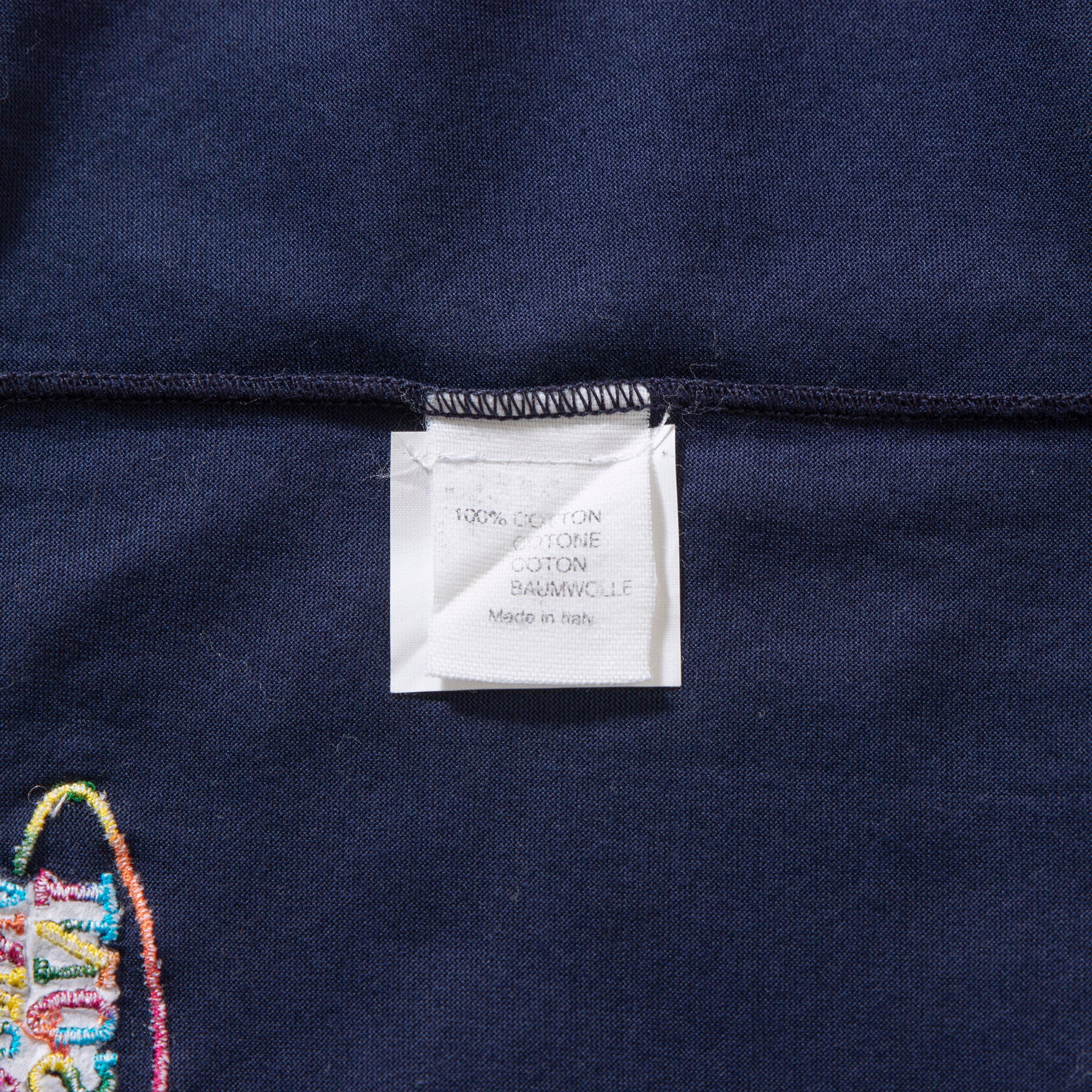 ミッソーニ MISSONI DONNA ノースリーブカットソー ネイビー タンクトップ Tシャツ 刺繍ロゴ イタリア製 レディースファッショントップス