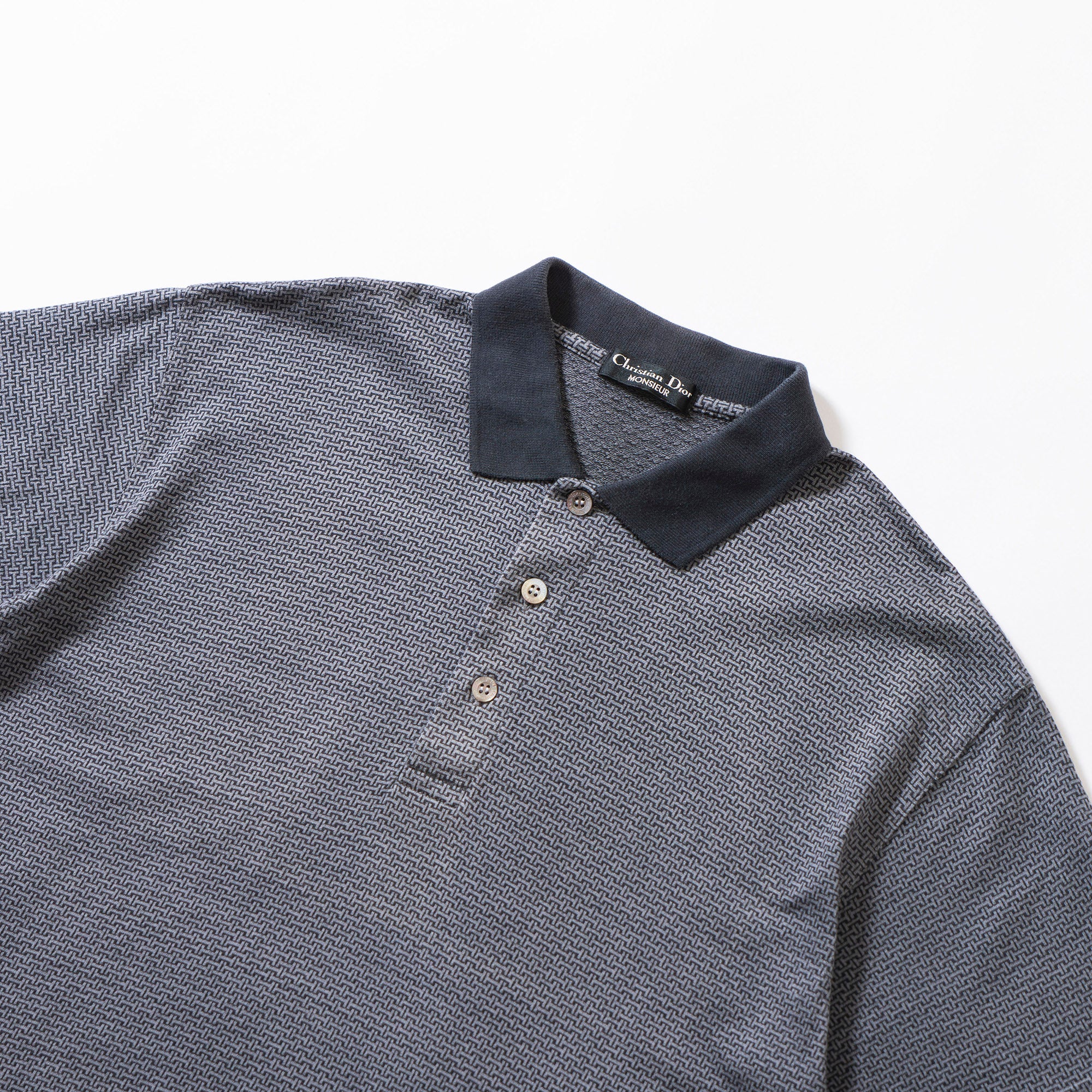 ディオール Christian Dior MONSIEUR 総柄ポロシャツ グレー ショートスリーブ Tシャツ ディオールオム DIOR HOMME メンズトップス