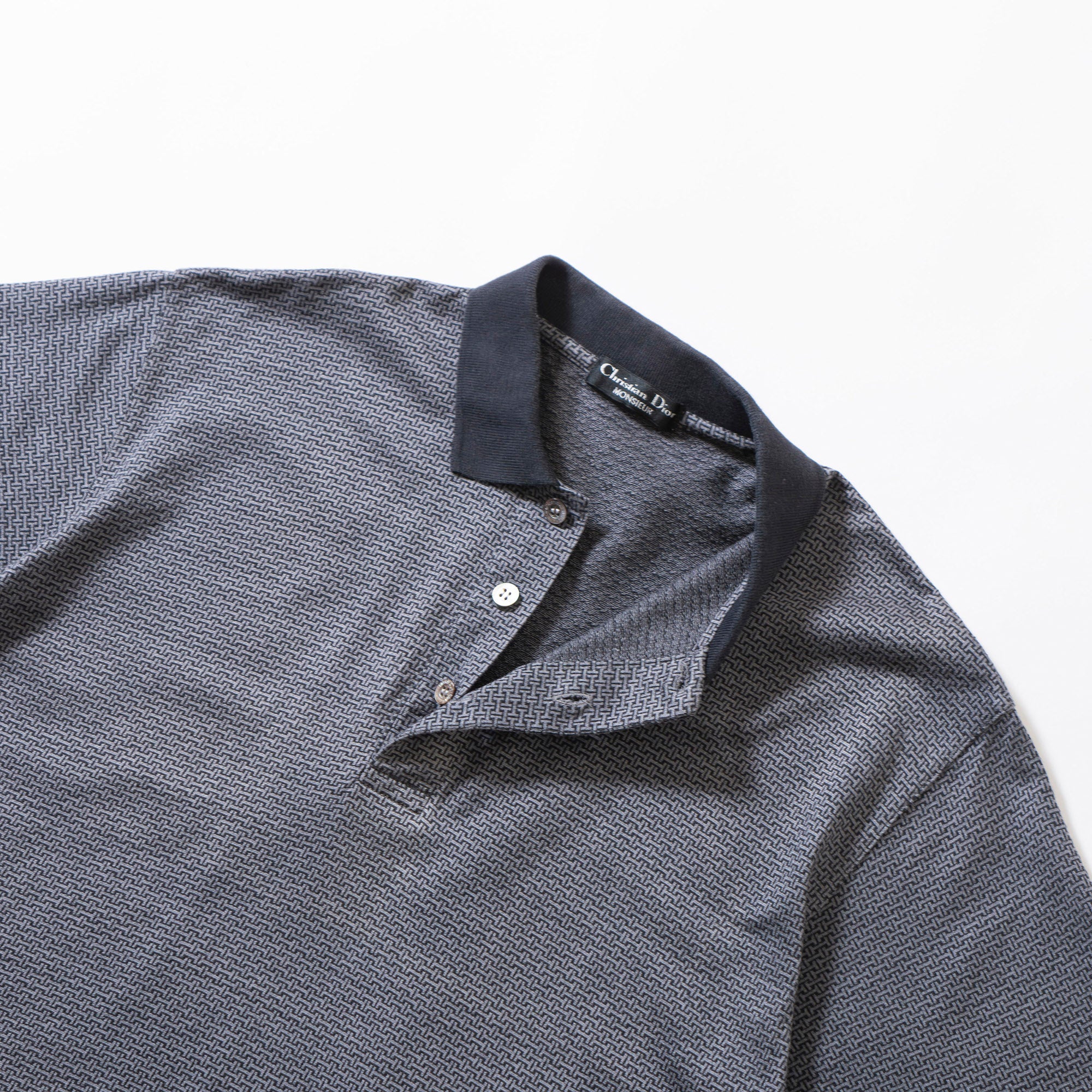 ディオール Christian Dior MONSIEUR 総柄ポロシャツ グレー ショートスリーブ Tシャツ ディオールオム DIOR HOMME メンズトップス