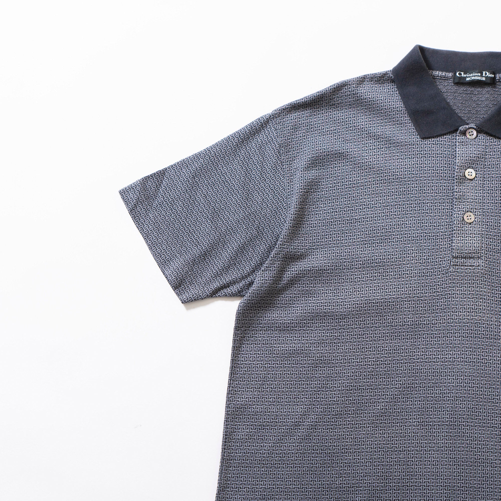 ディオール Christian Dior MONSIEUR 総柄ポロシャツ グレー ショートスリーブ Tシャツ ディオールオム DIOR HOMME メンズトップス