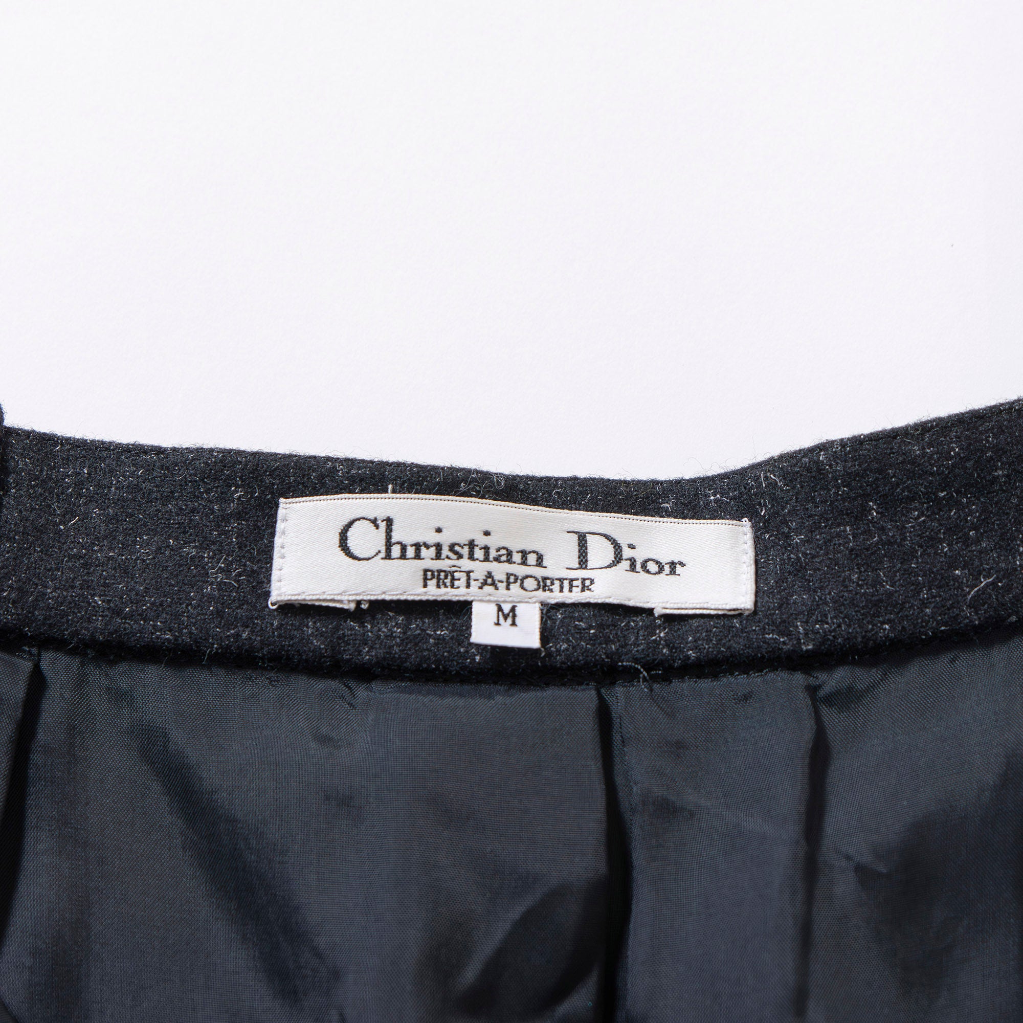 ディオール Christian Dior PRT--PORTER ウールスカート グレー タイトスカート コクーンスカート ミディ丈 レディースボトムス