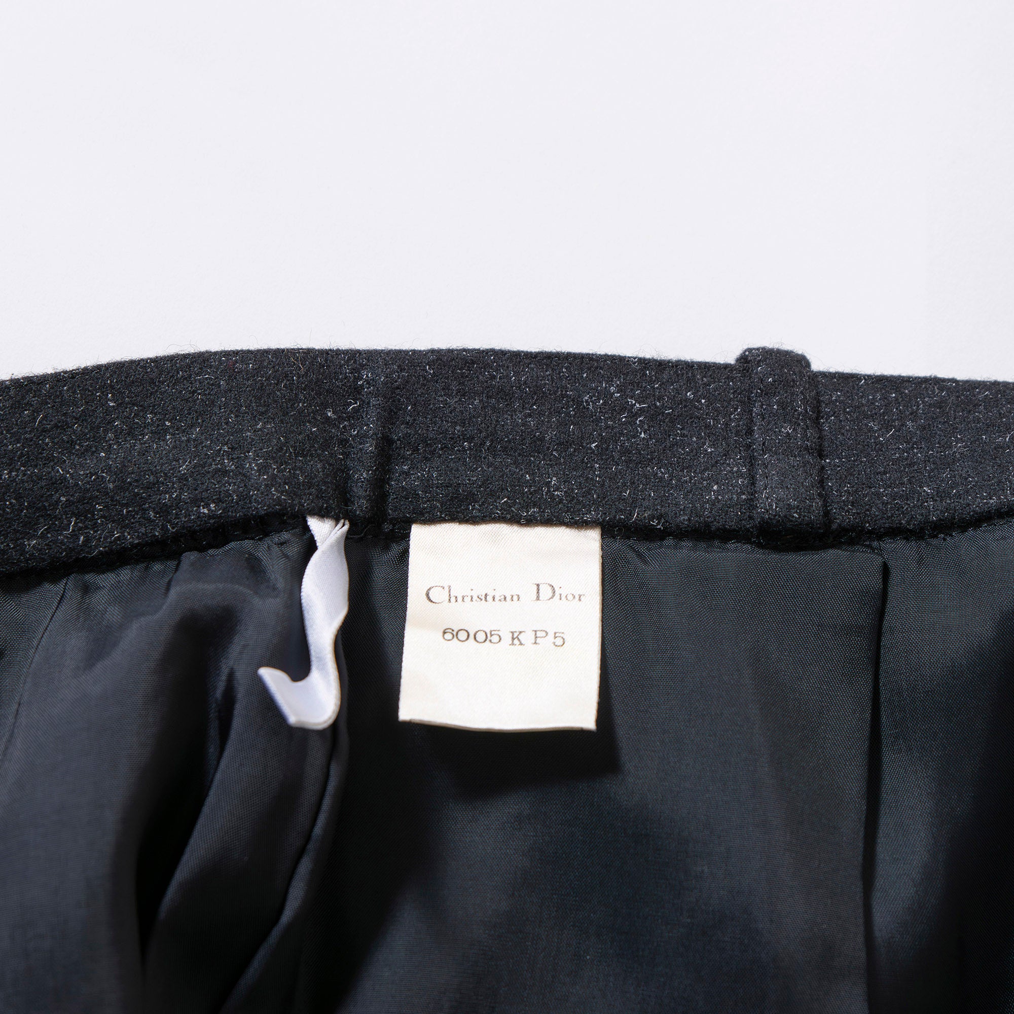 ディオール Christian Dior PRT--PORTER ウールスカート グレー タイトスカート コクーンスカート ミディ丈 レディースボトムス