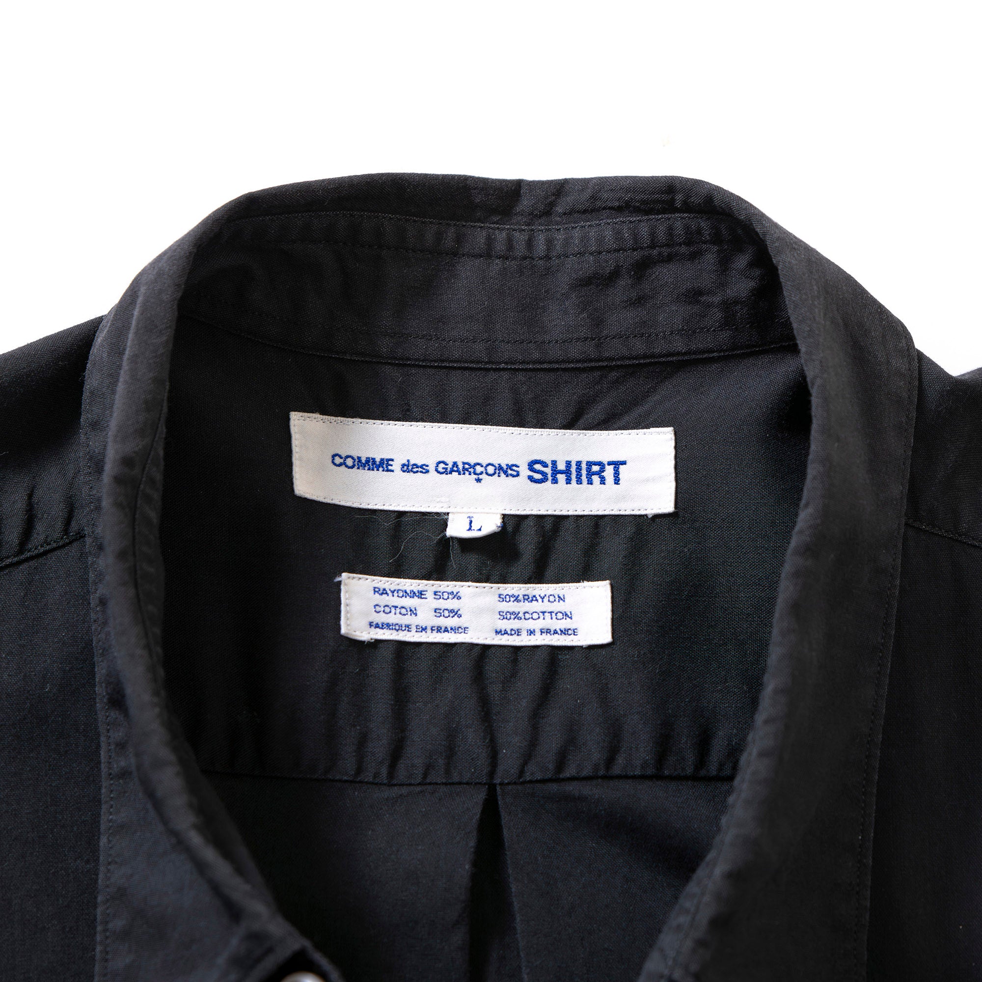 コムデギャルソン COMME des GARONS SHIRT ドッキングデザイン ロングスリーブシャツ ブラック ギンガムチェック フランス製 川久保玲