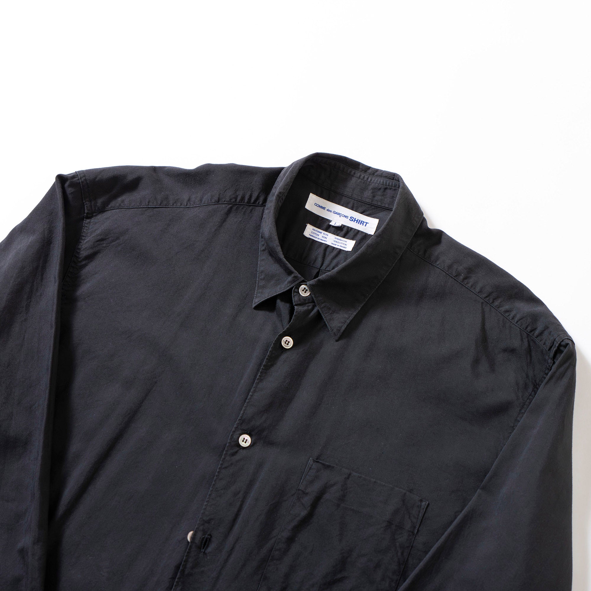 コムデギャルソン COMME des GARONS SHIRT ドッキングデザイン ロングスリーブシャツ ブラック ギンガムチェック フランス製 川久保玲