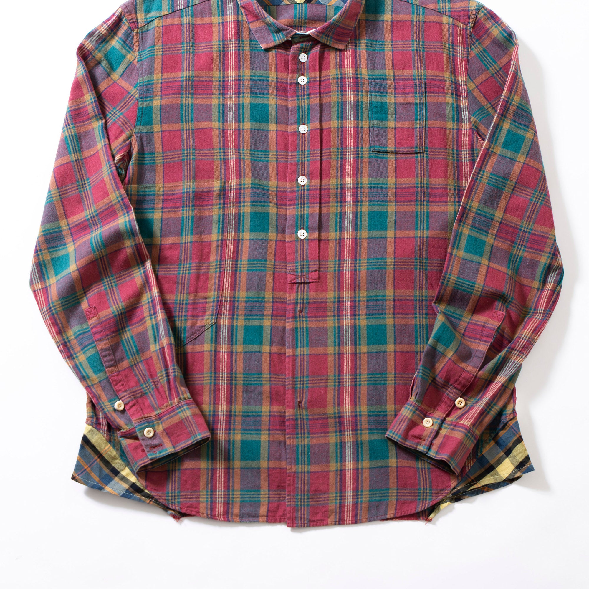 ポールスミス Paul Smith RED EAR フランネルシャツ チェック ロングスリーブ コットン マルチカラー 切り替えデザイン カジュアル メンズ