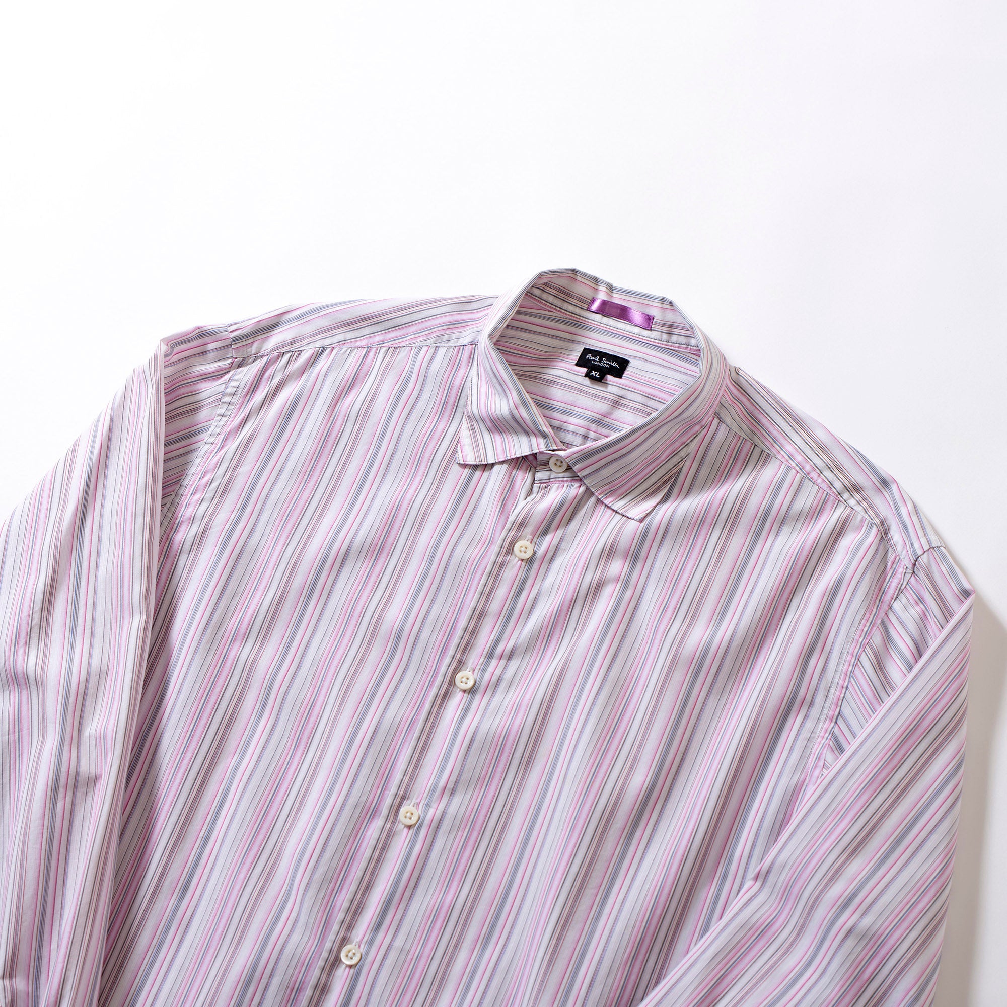ポールスミス Paul Smith マルチストライプシャツ ロングスリーブ コットン ピンク系 マルチカラー カジュアルシャツ メンズ 長袖