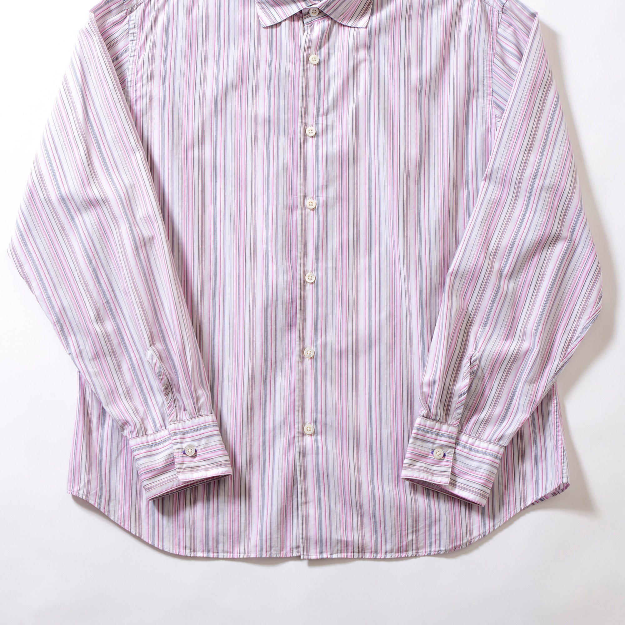 ポールスミス Paul Smith マルチストライプシャツ ロングスリーブ コットン ピンク系 マルチカラー カジュアルシャツ メンズ 長袖