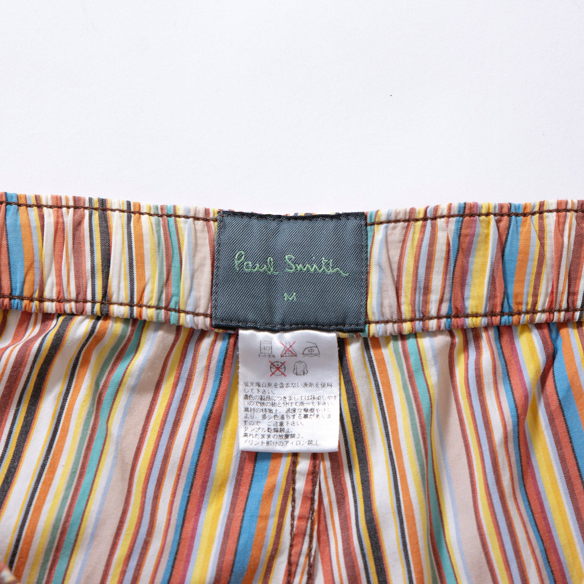 ポールスミス Paul Smith マルチストライプ ハーフパンツ コットン シャツ生地 イージーパンツ ショーツ カジュアル メンズファッション