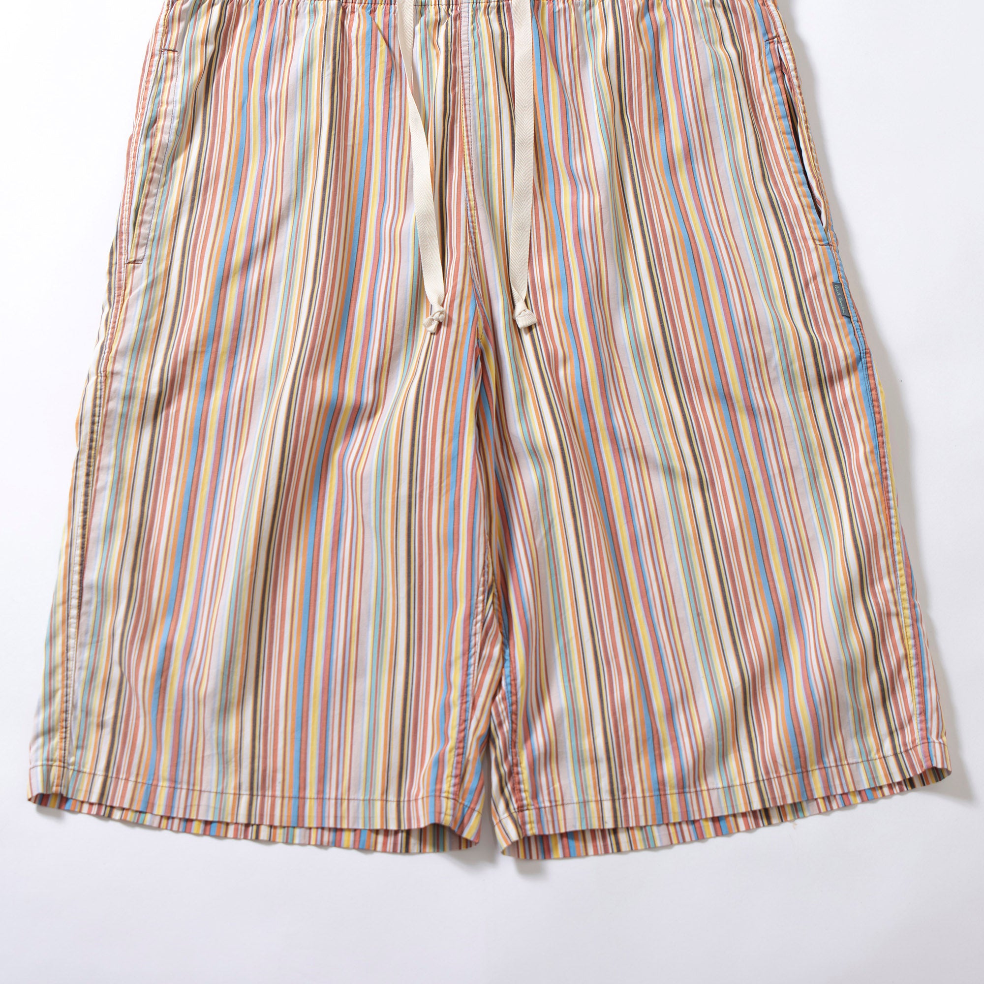ポールスミス Paul Smith マルチストライプ ハーフパンツ コットン シャツ生地 イージーパンツ ショーツ カジュアル メンズファッション
