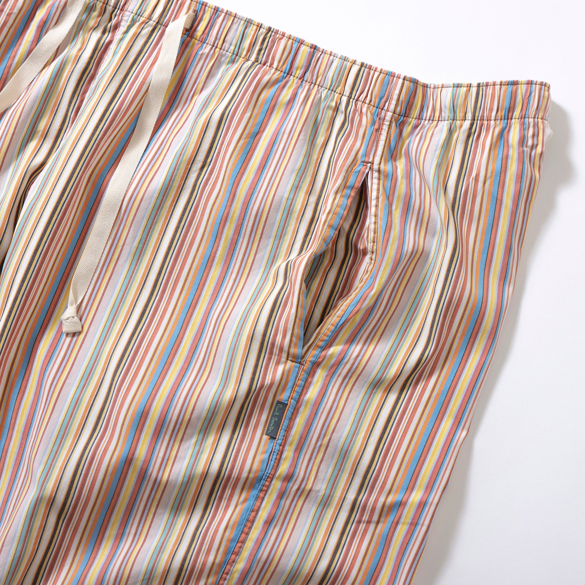 ポールスミス Paul Smith マルチストライプ ハーフパンツ コットン シャツ生地 イージーパンツ ショーツ カジュアル メンズファッション