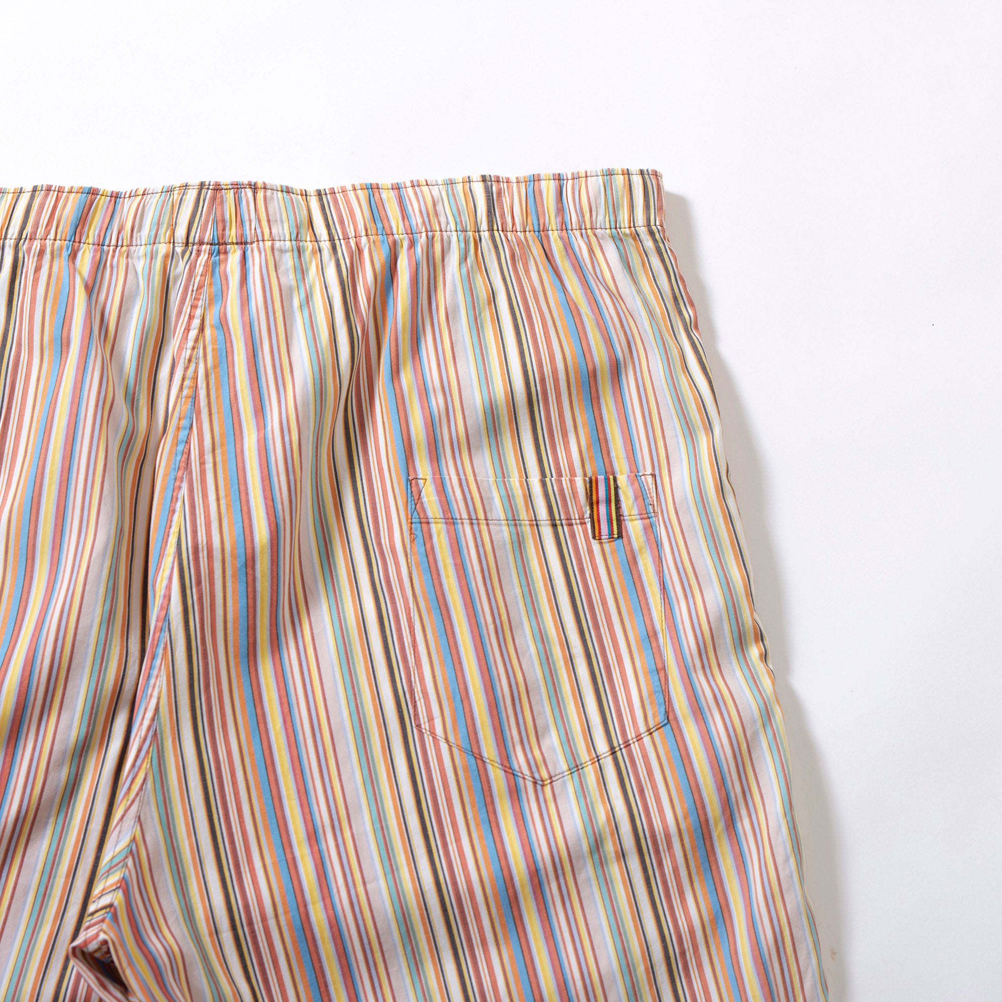 ポールスミス Paul Smith マルチストライプ ハーフパンツ コットン シャツ生地 イージーパンツ ショーツ カジュアル メンズファッション