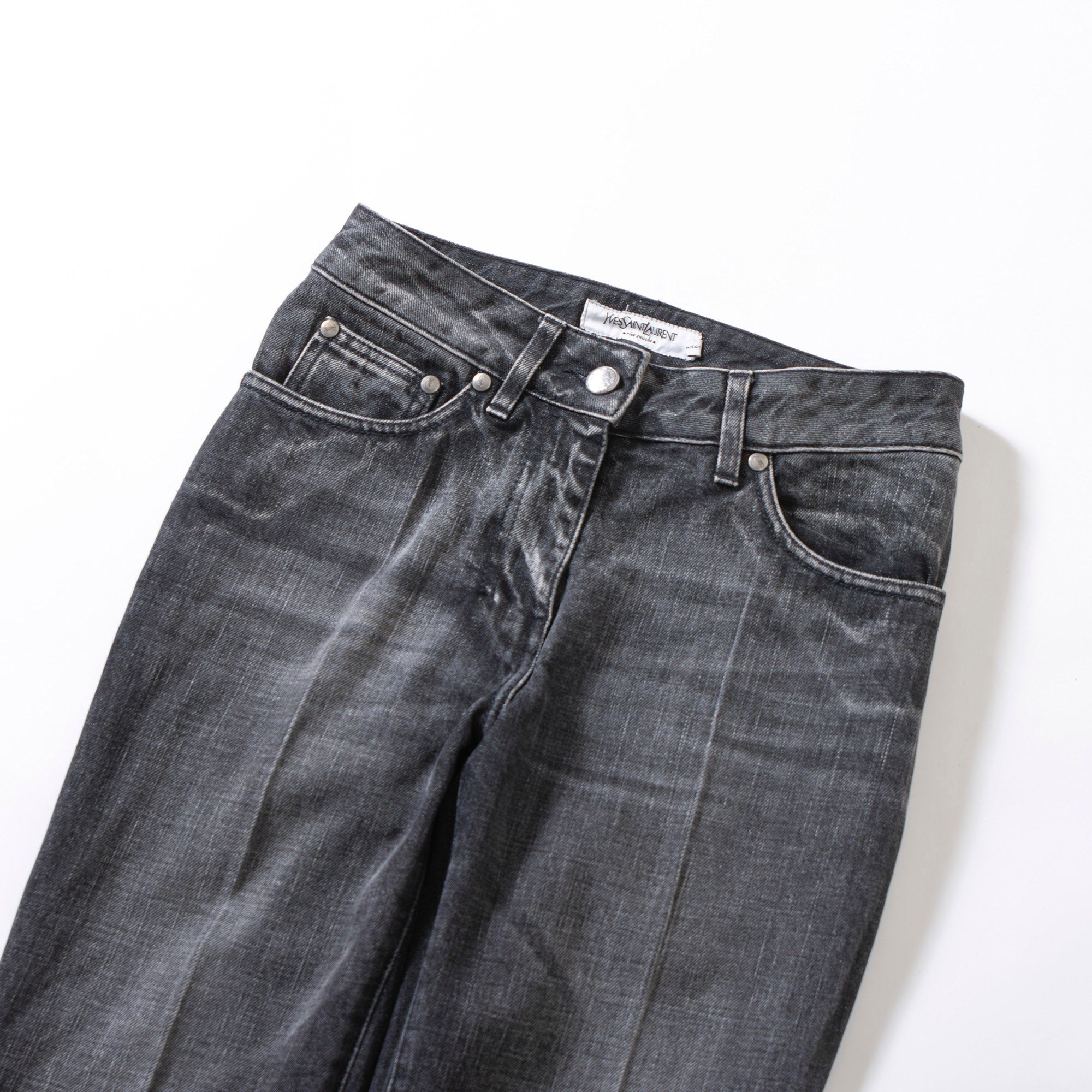 サンローラン Yves Saint Laurent rive gauche ブーツカットデニムパンツ ブラック 00s イタリア製 Y2K 5ポケットジーンズ フレアデニム