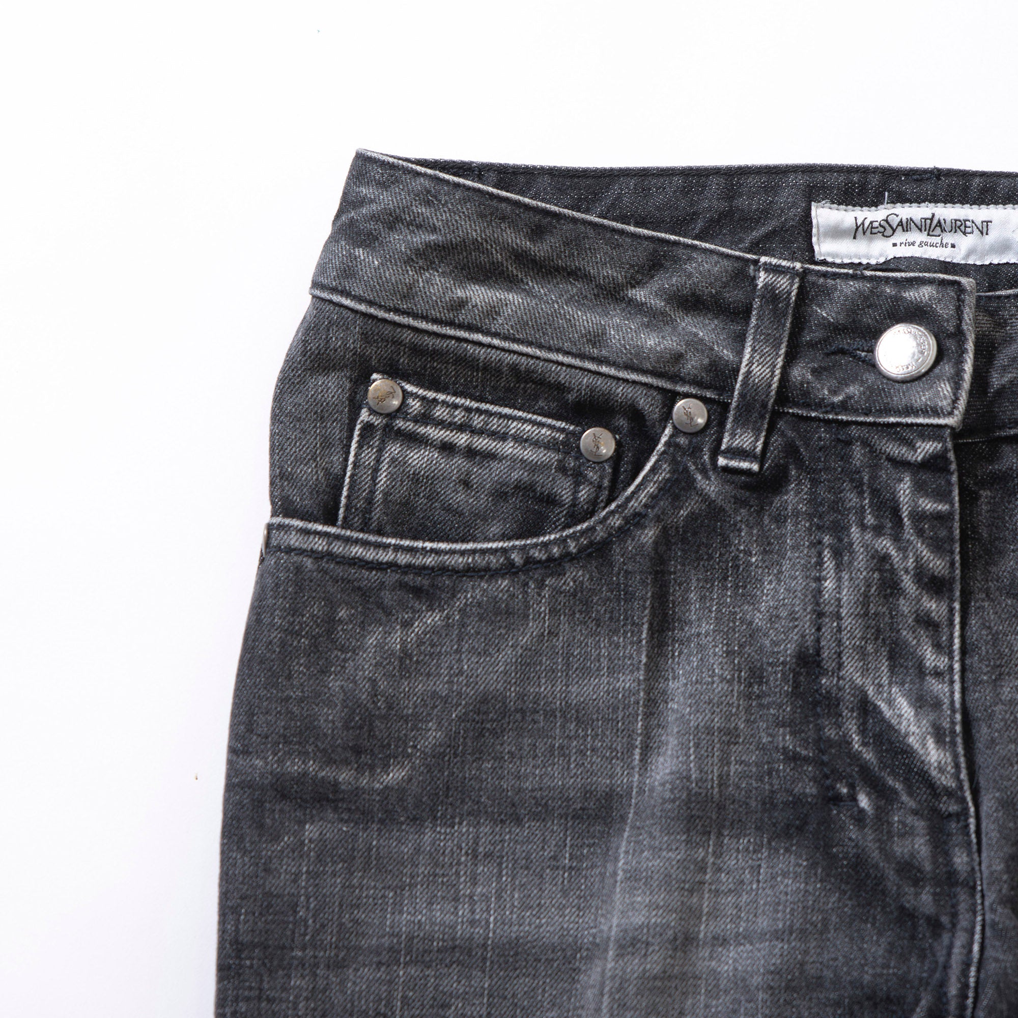 サンローラン Yves Saint Laurent rive gauche ブーツカットデニムパンツ ブラック 00s イタリア製 Y2K 5ポケットジーンズ フレアデニム