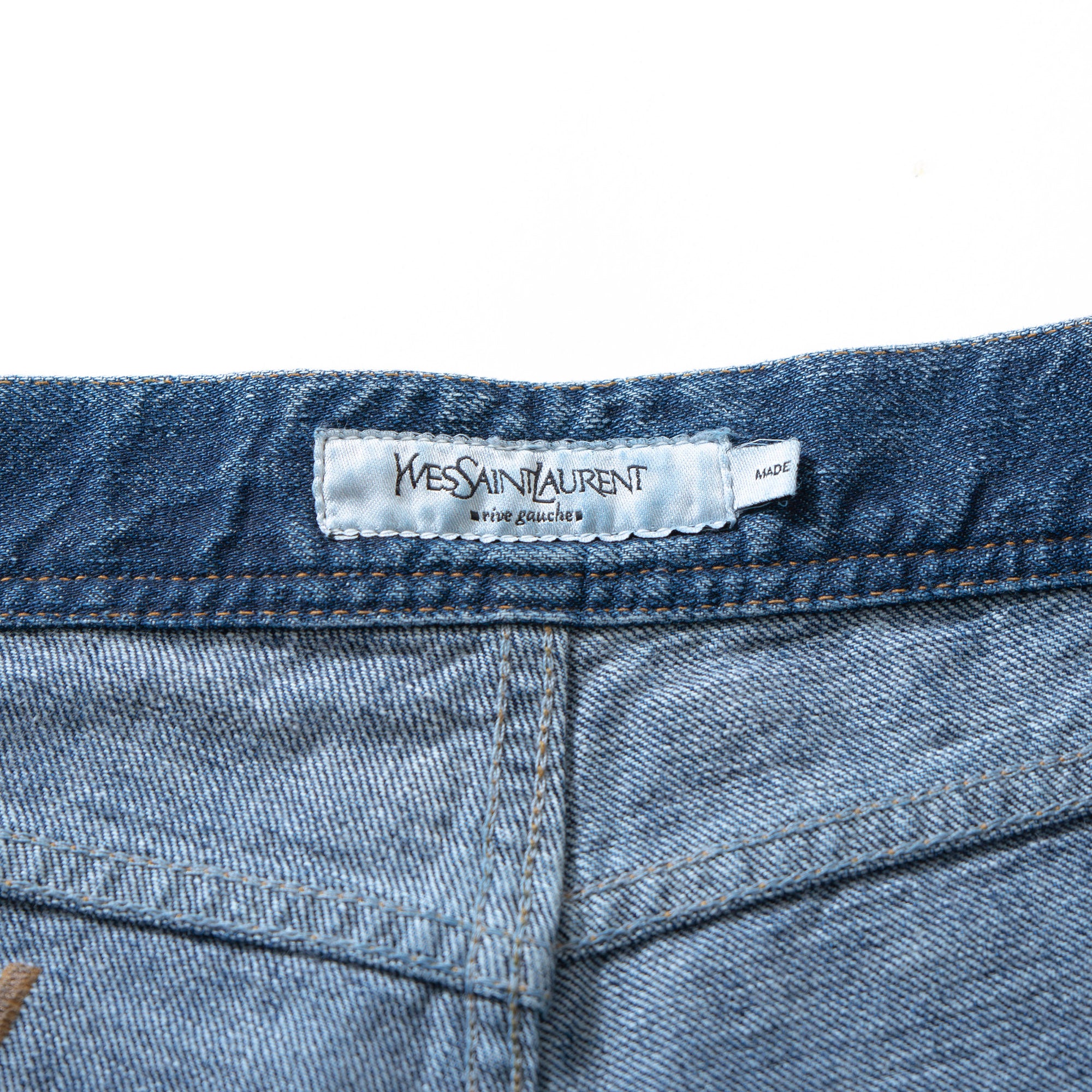 サンローラン Yves Saint Laurent rive gauche ベルボトムデニムパンツ インディゴ 00s イタリア Y2K フレアデニム ブーツカット ジーン