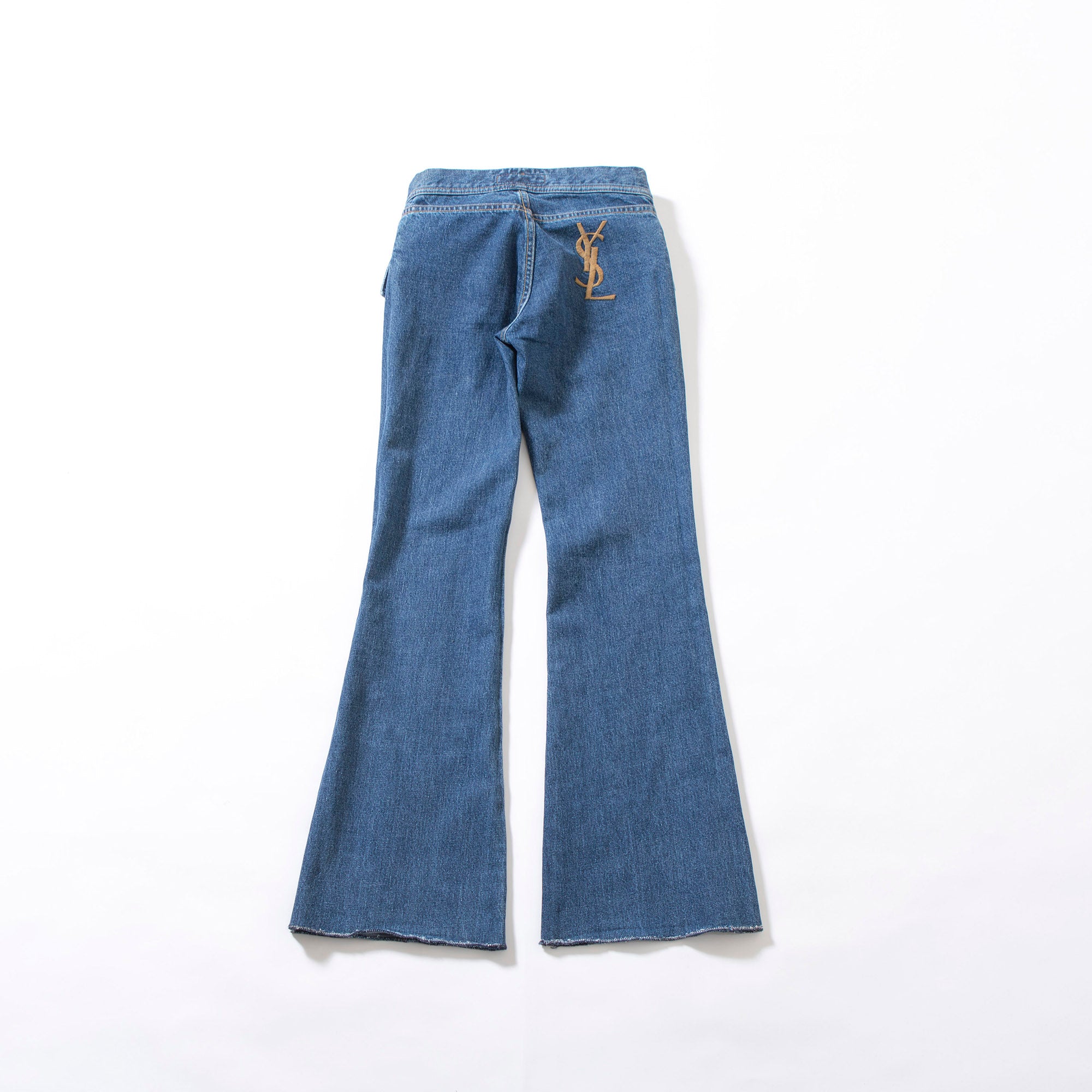 サンローラン Yves Saint Laurent rive gauche ベルボトムデニムパンツ インディゴ 00s イタリア Y2K フレアデニム ブーツカット ジーン