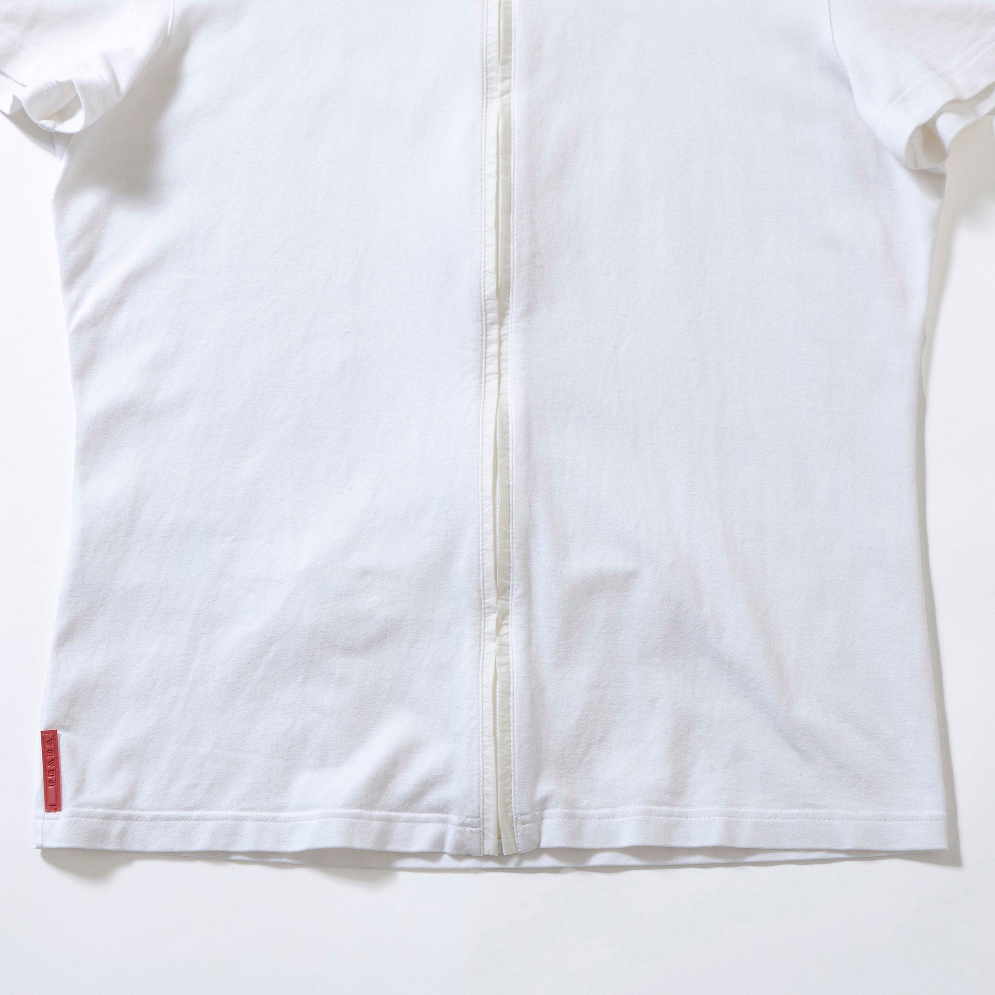 プラダ PRADA SPORT ジップアップポロシャツ ショートスリーブ ホワイト ロゴ イタリア 半袖ポロシャツ レディーストップス ユニセックス