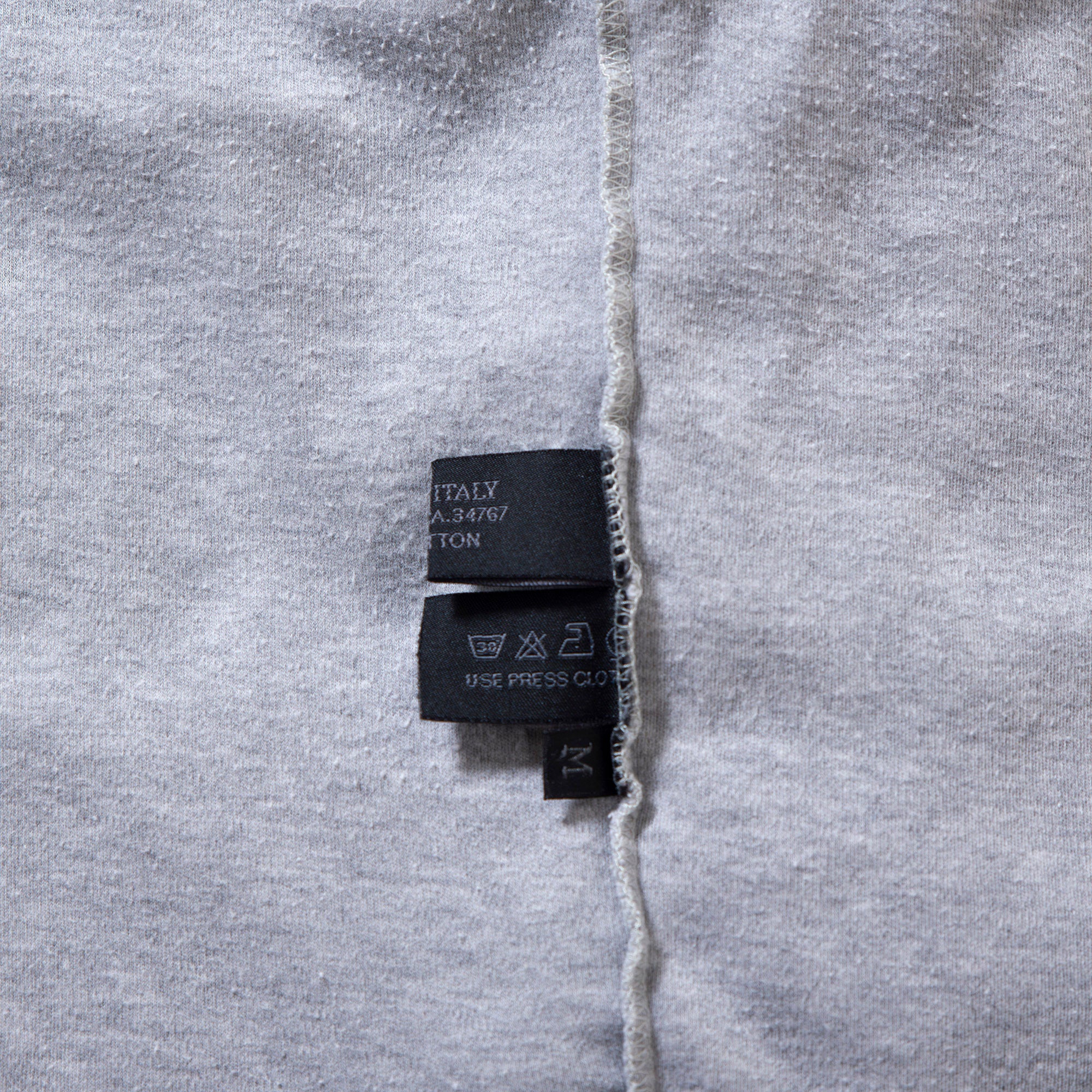 プラダ PRADA SPORT クルーネック ロングスリーブTシャツ グレー ロゴパッチ イタリア製 長袖 カットソー コットン レディース メンズ