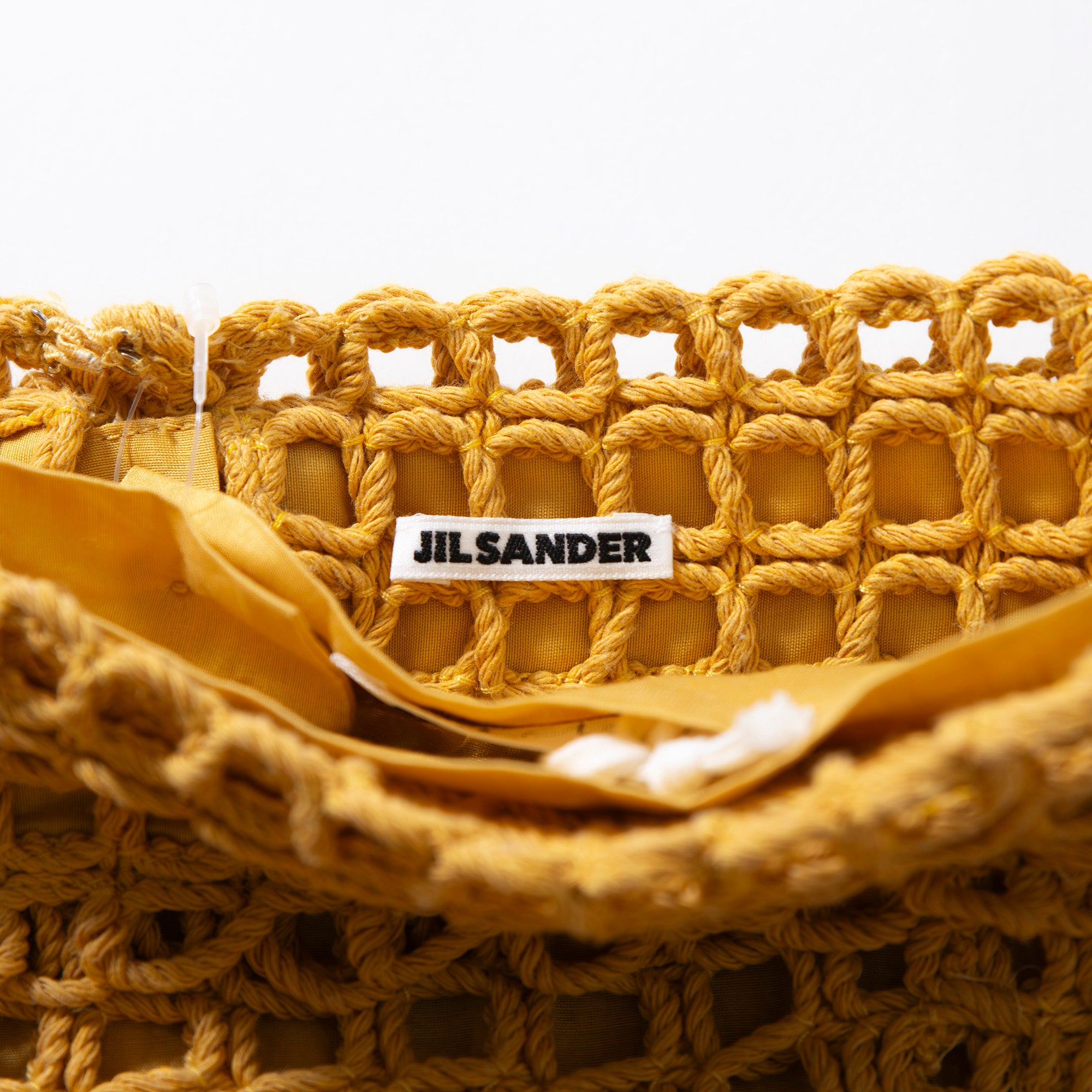 ジルサンダー JIL SANDER ロングスカート メッシュデザイン ◆新品タグ付き◆ 32 レディース イエロー コットン混 イタリア製 ボトムス