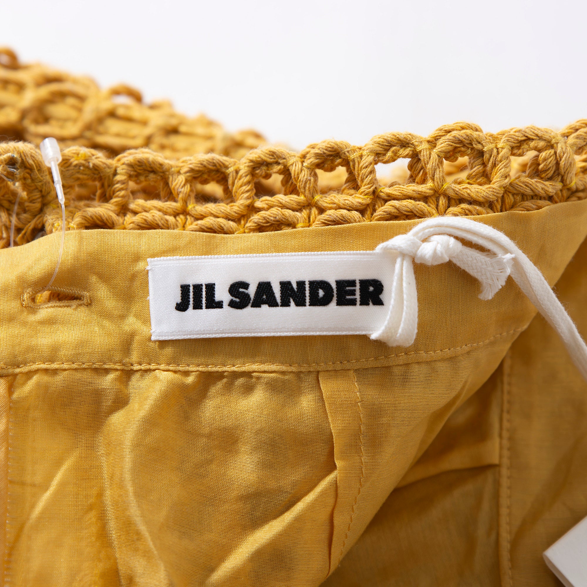ジルサンダー JIL SANDER ロングスカート メッシュデザイン ◆新品タグ付き◆ 32 レディース イエロー コットン混 イタリア製 ボトムス
