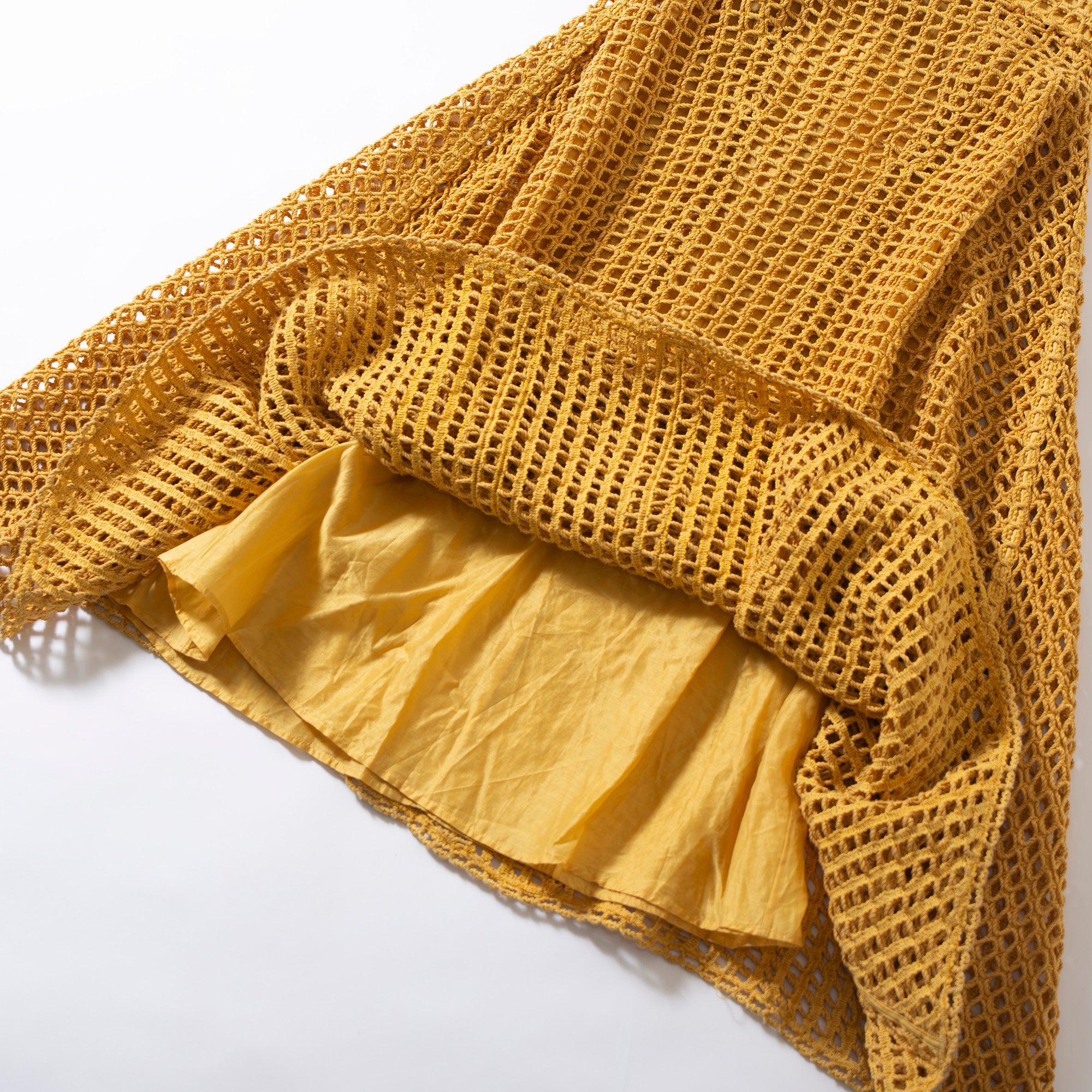 ジルサンダー JIL SANDER ロングスカート メッシュデザイン ◆新品タグ付き◆ 32 レディース イエロー コットン混 イタリア製 ボトムス