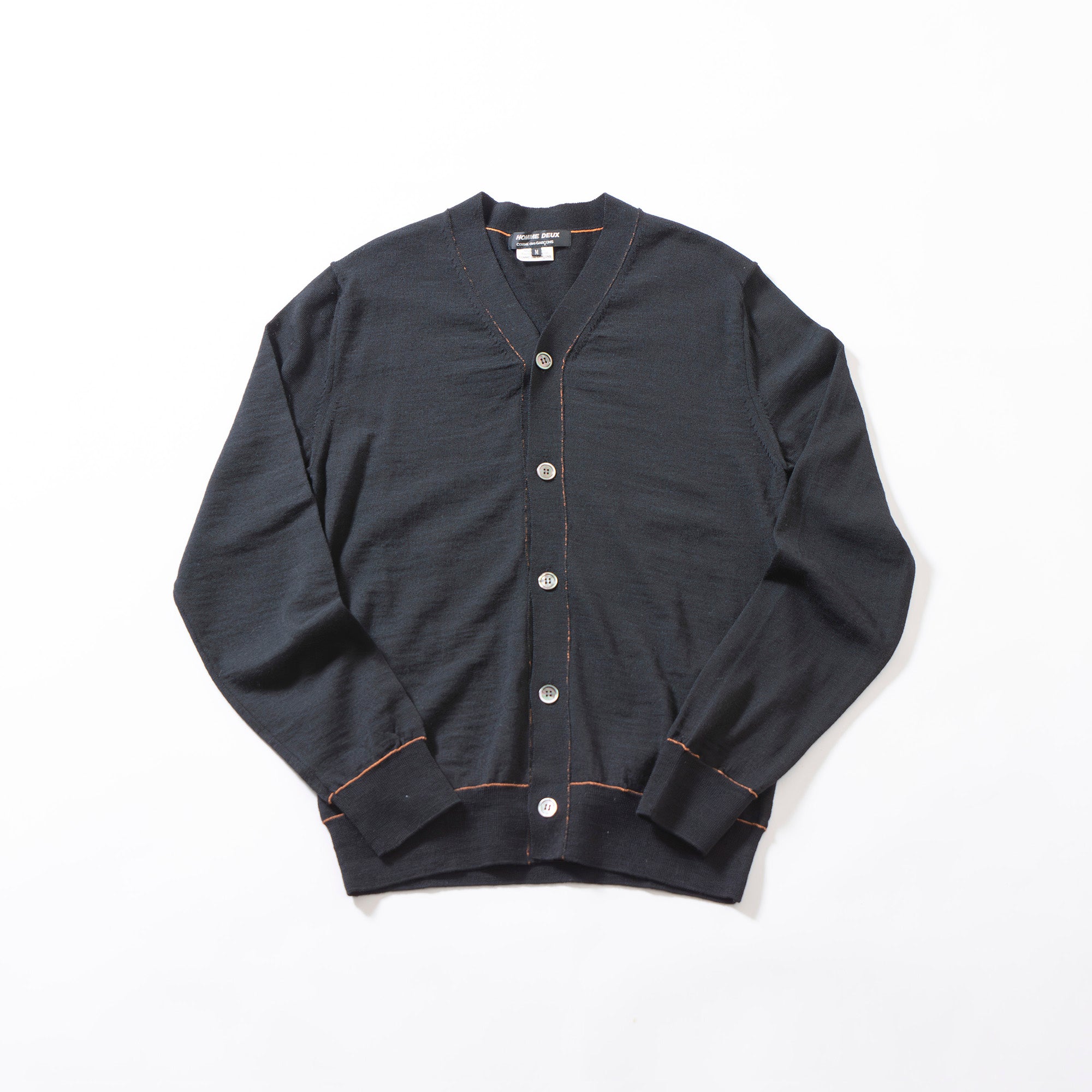 コムデギャルソン COMME des GARCONS HOMME DEUX AD2014 Vネック カーディガン ブラック M ウール100% ◆新品タグ付き◆ ニット 川久保玲