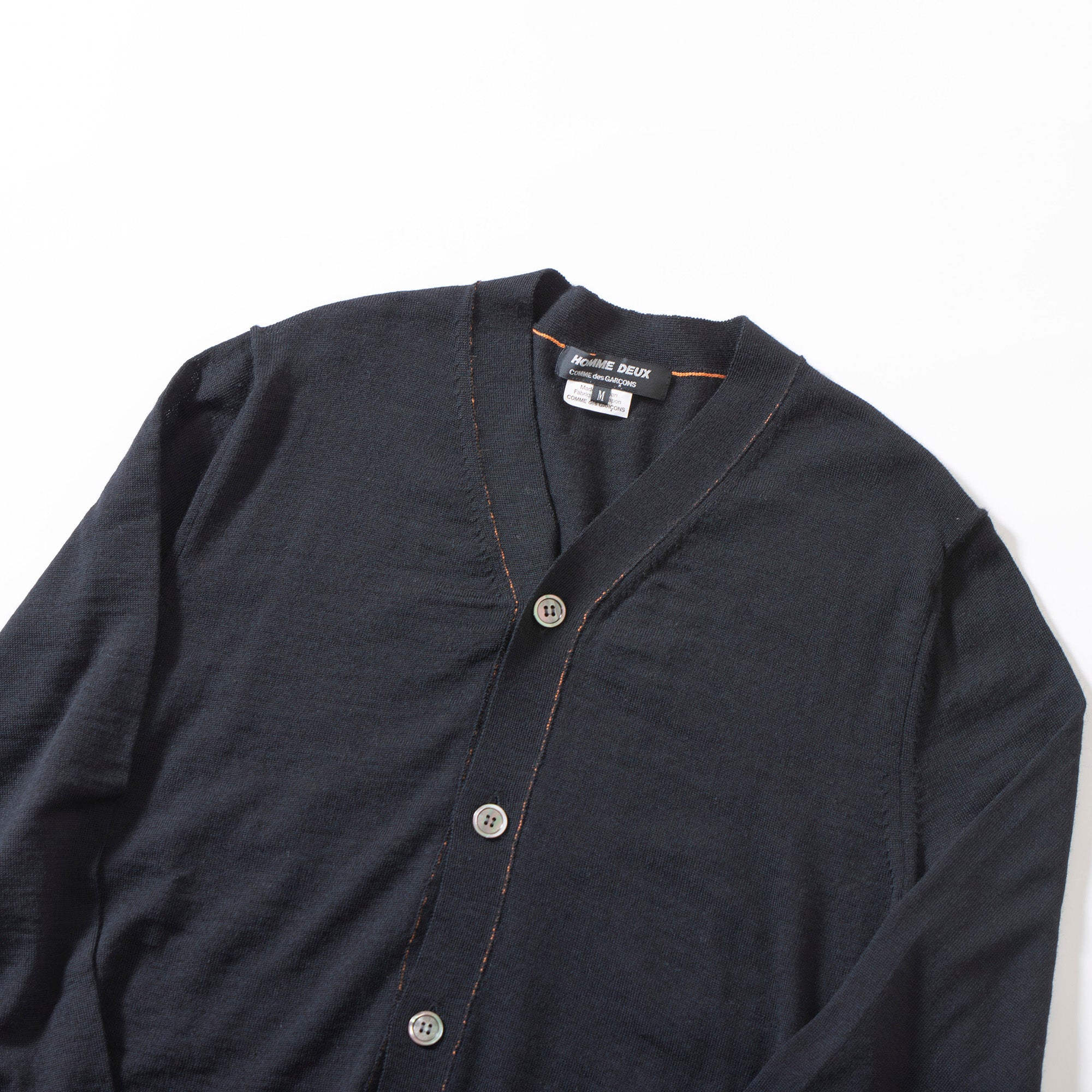 コムデギャルソン COMME des GARCONS HOMME DEUX AD2014 Vネック カーディガン ブラック M ウール100% ◆新品タグ付き◆ ニット 川久保玲