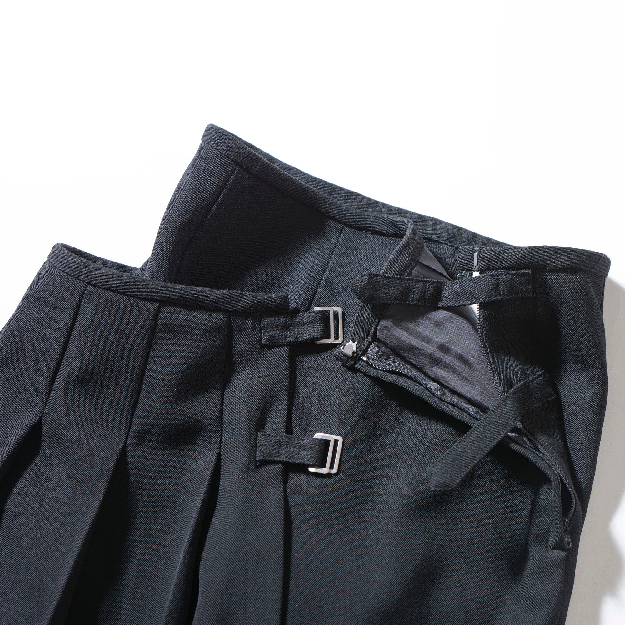 Comme des Garçons robe de chambre skirt-docking pants, AD1998, made in Japan, 100% wool, black, women's, reconstructed.