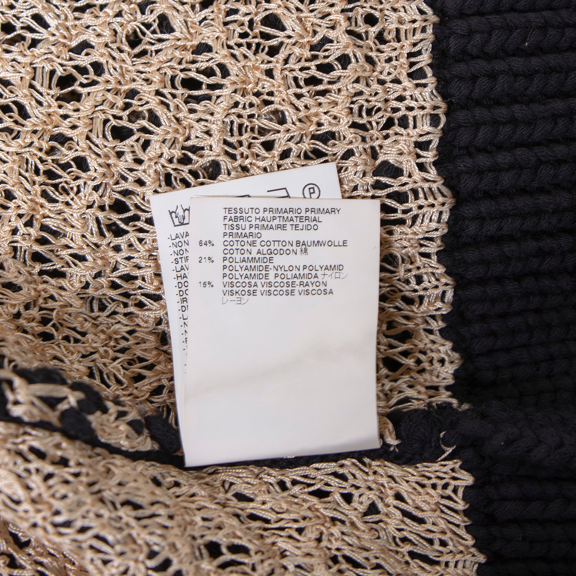 MM6 Maison Martin Margiela Women's Mesh Cardigan, Black, Size S, Knit Sweater