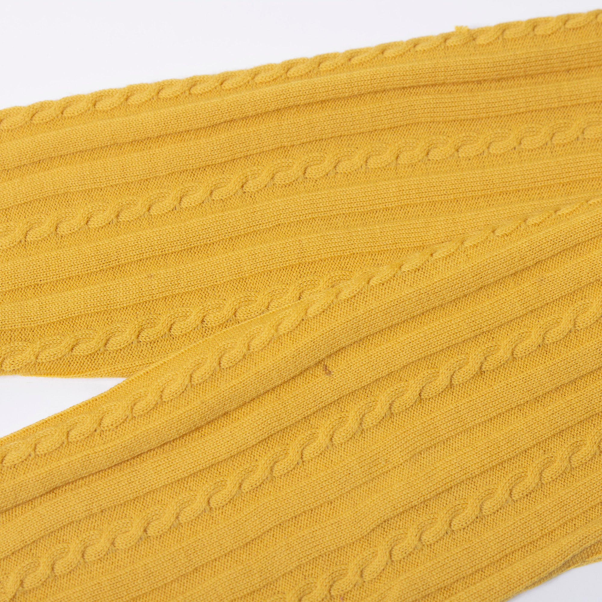 Christian Dior PRET-A-PORTER Cardigan, Cable Knit, Mustard, Women's, Size L