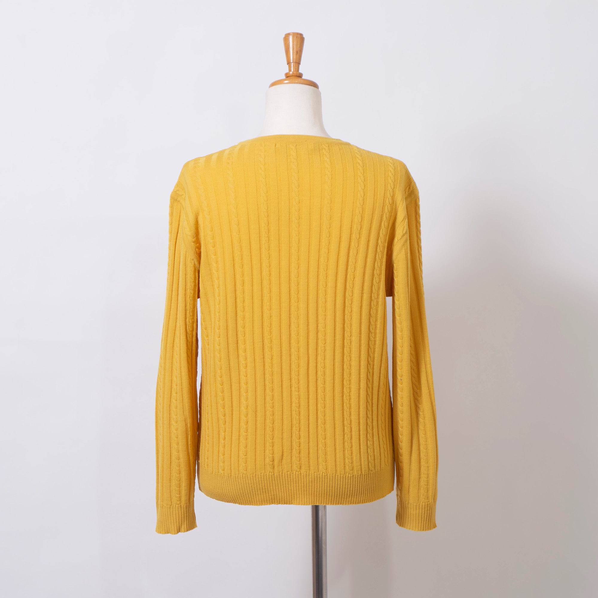 Christian Dior PRET-A-PORTER Cardigan, Cable Knit, Mustard, Women's, Size L