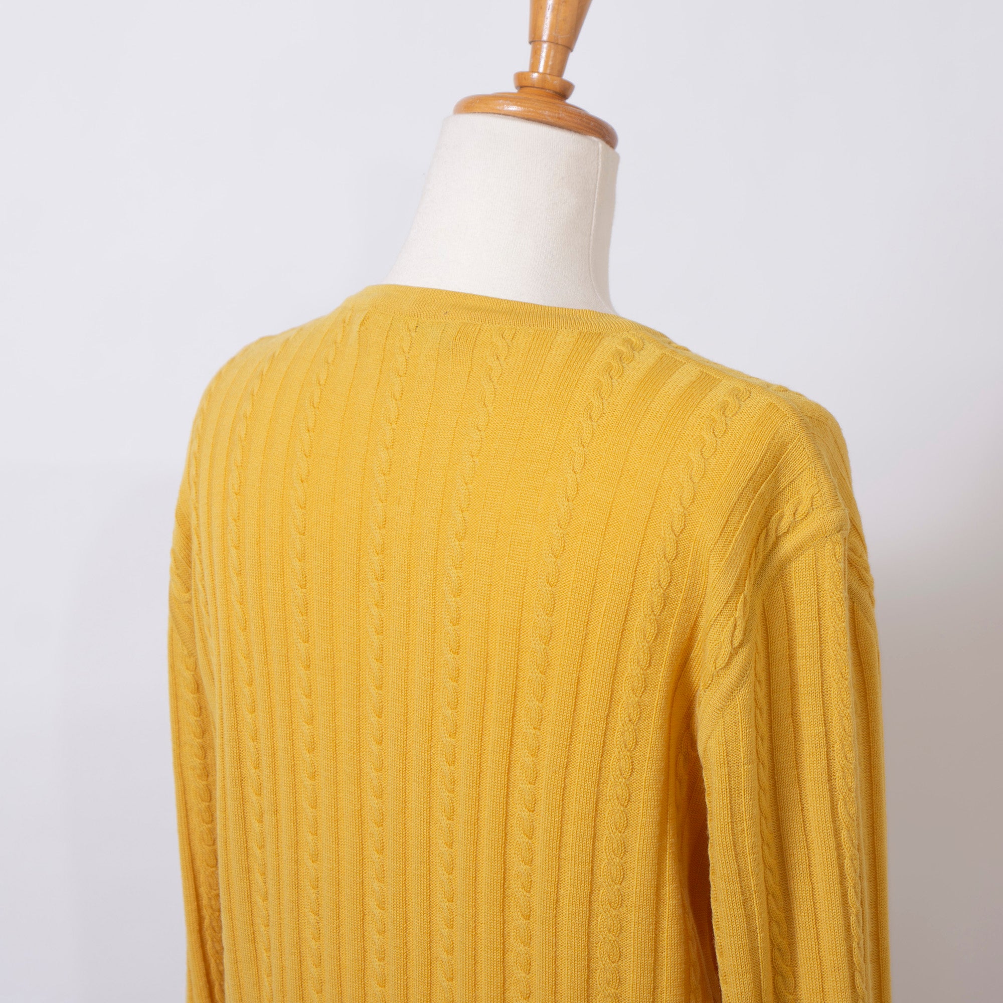 Christian Dior PRET-A-PORTER Cardigan, Cable Knit, Mustard, Women's, Size L