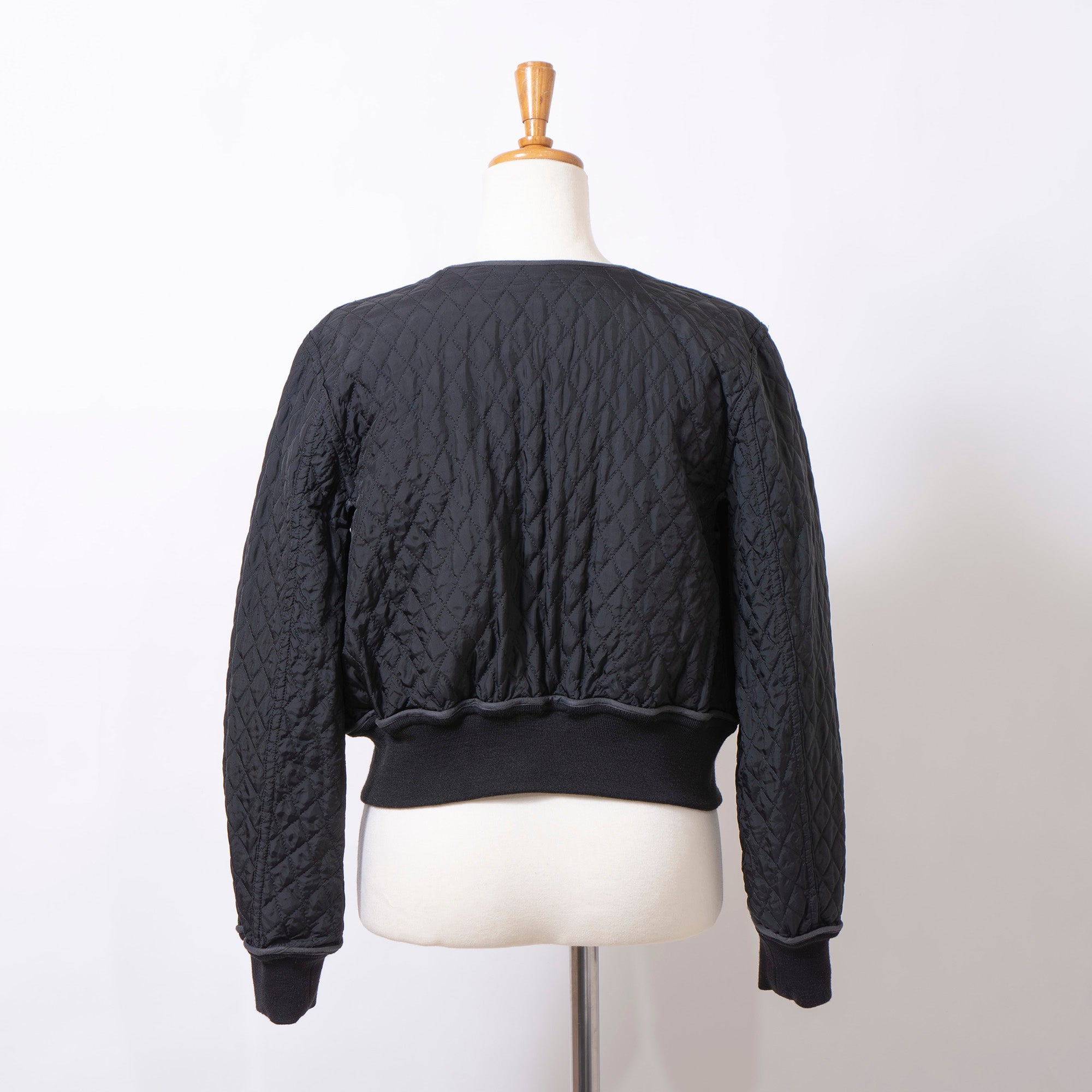 Comme des Garçons collarless jacket AD1989 with liner, archive Rei Kawakubo houndstooth check pattern short blouson