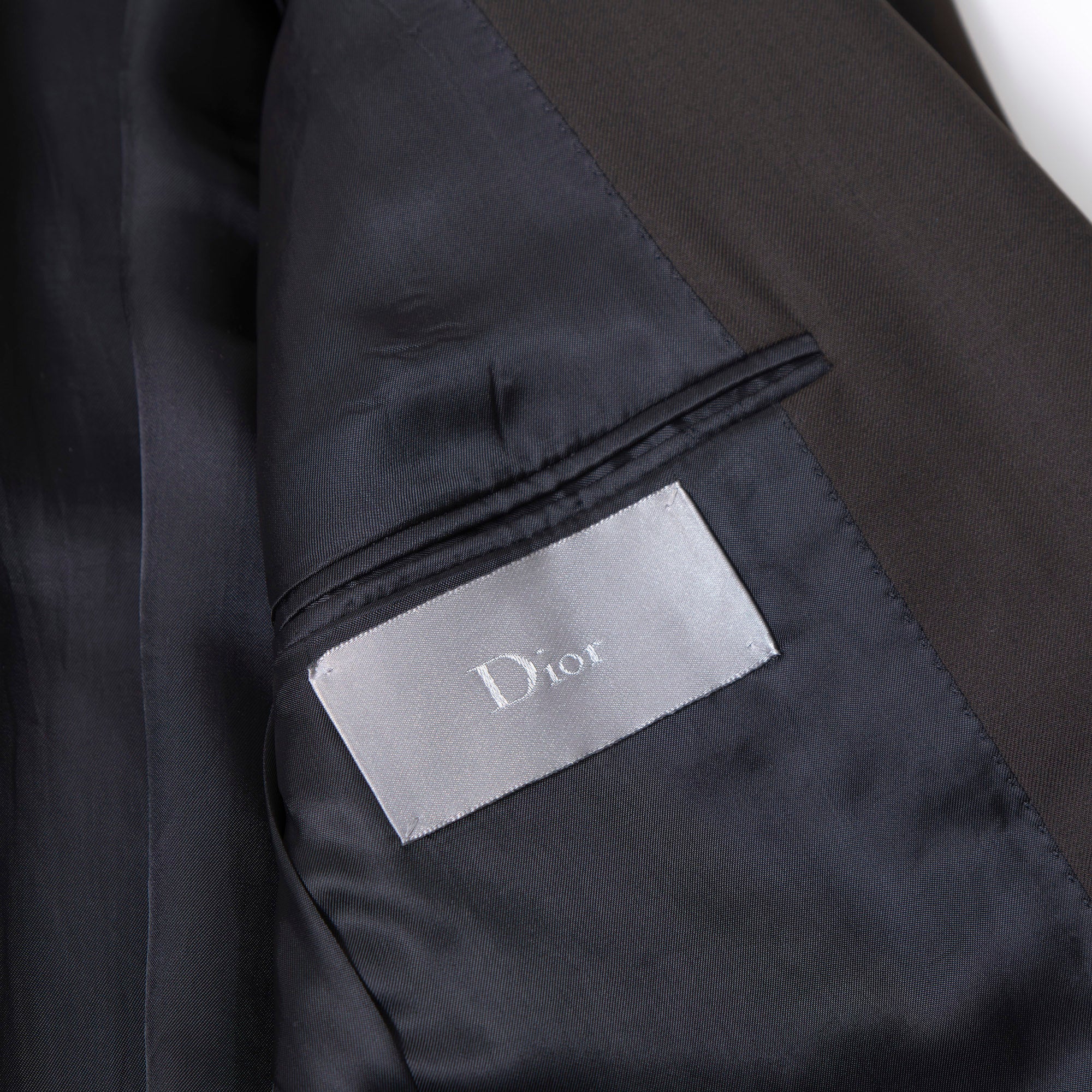 Dior Chesterfield coat, dark brown wool with a lustrous finish, made in Italy, size 46, mid-length, Dior Homme, men's outerwear