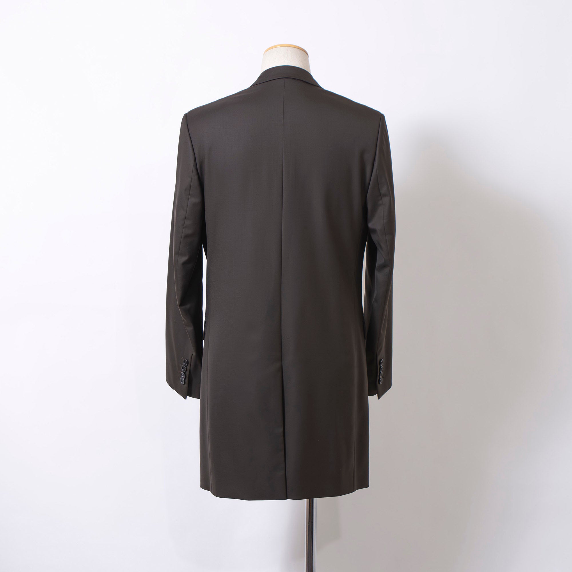 Dior Chesterfield coat, dark brown wool with a lustrous finish, made in Italy, size 46, mid-length, Dior Homme, men's outerwear