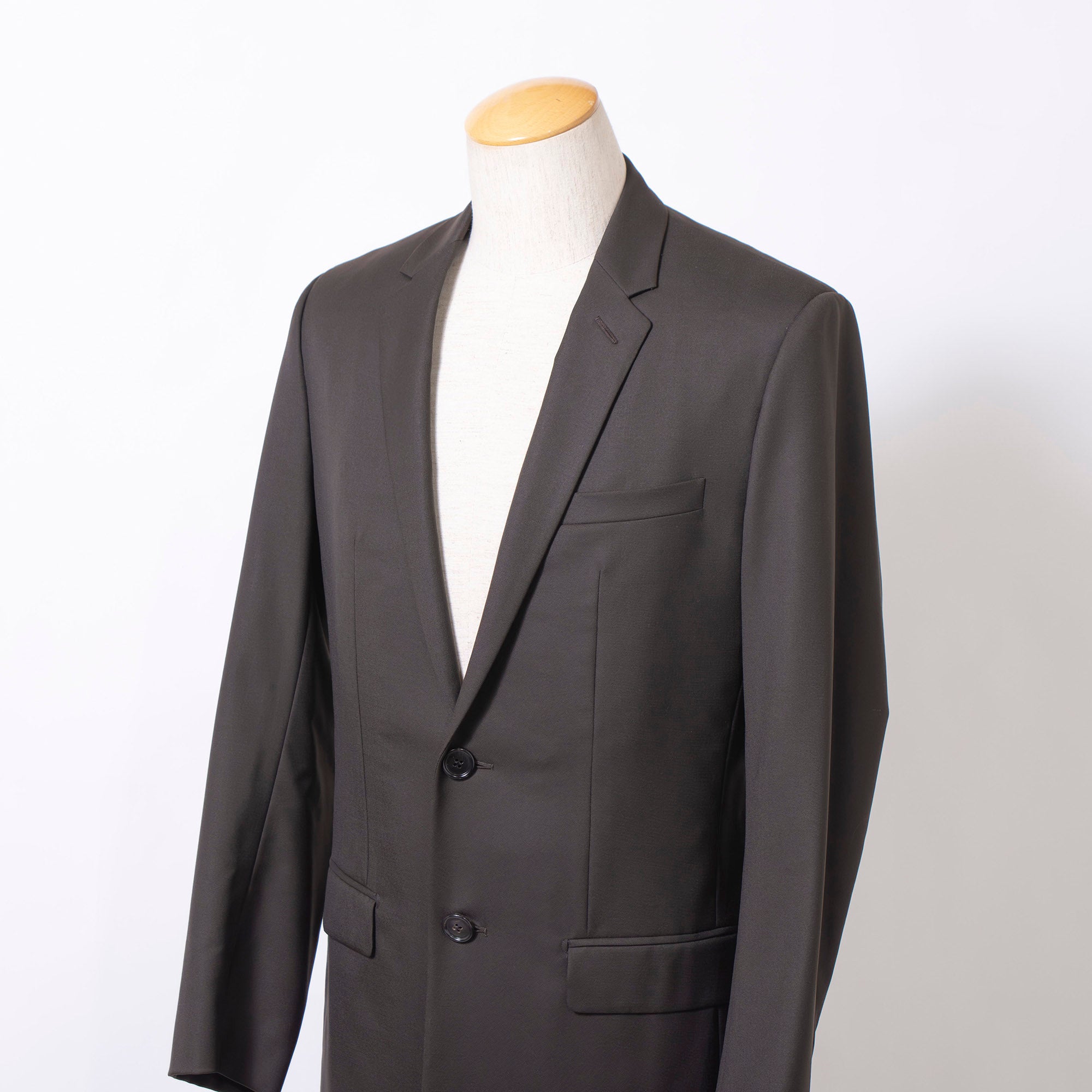 Dior Chesterfield coat, dark brown wool with a lustrous finish, made in Italy, size 46, mid-length, Dior Homme, men's outerwear