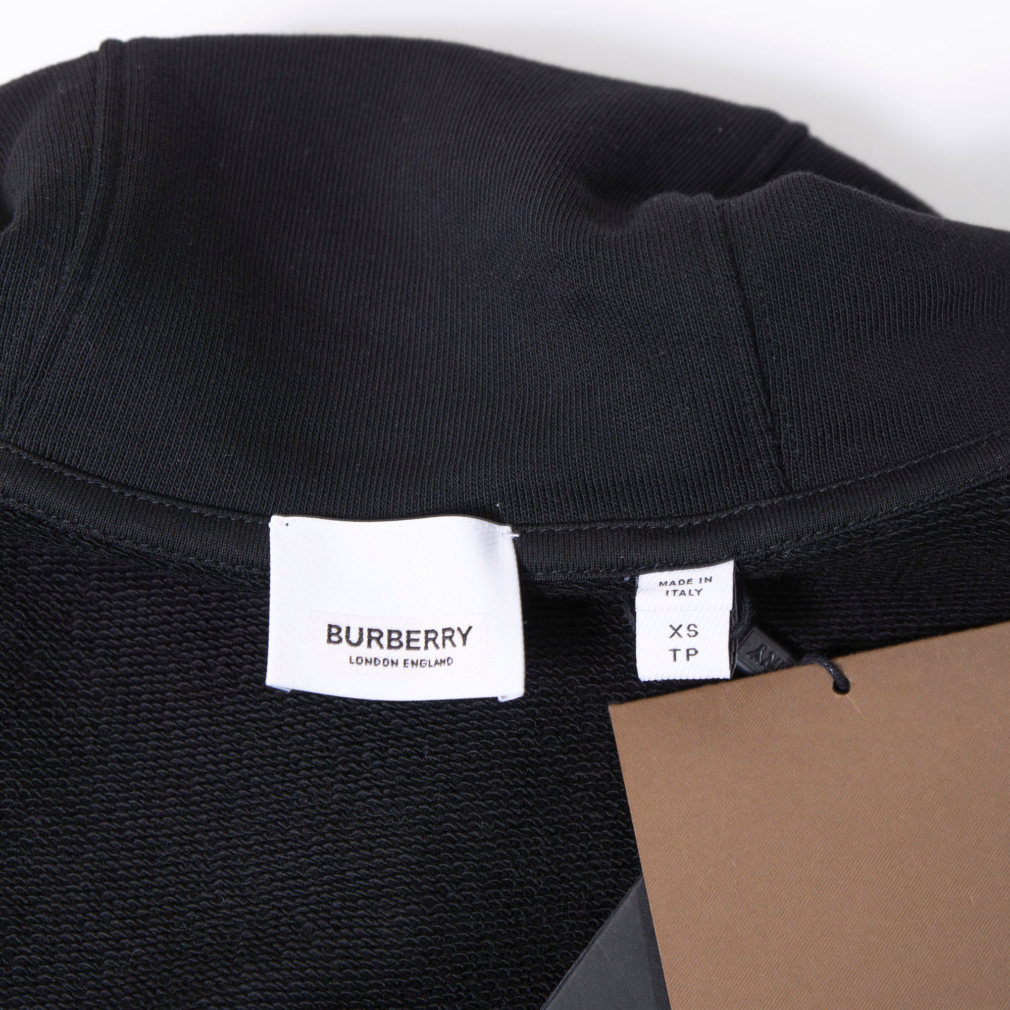 Burberry Reconstructed Hoodie with Docking and Button-Down Jacket Sleeves, Black, Size XS, Unisex, Made in Italy, New with Tags