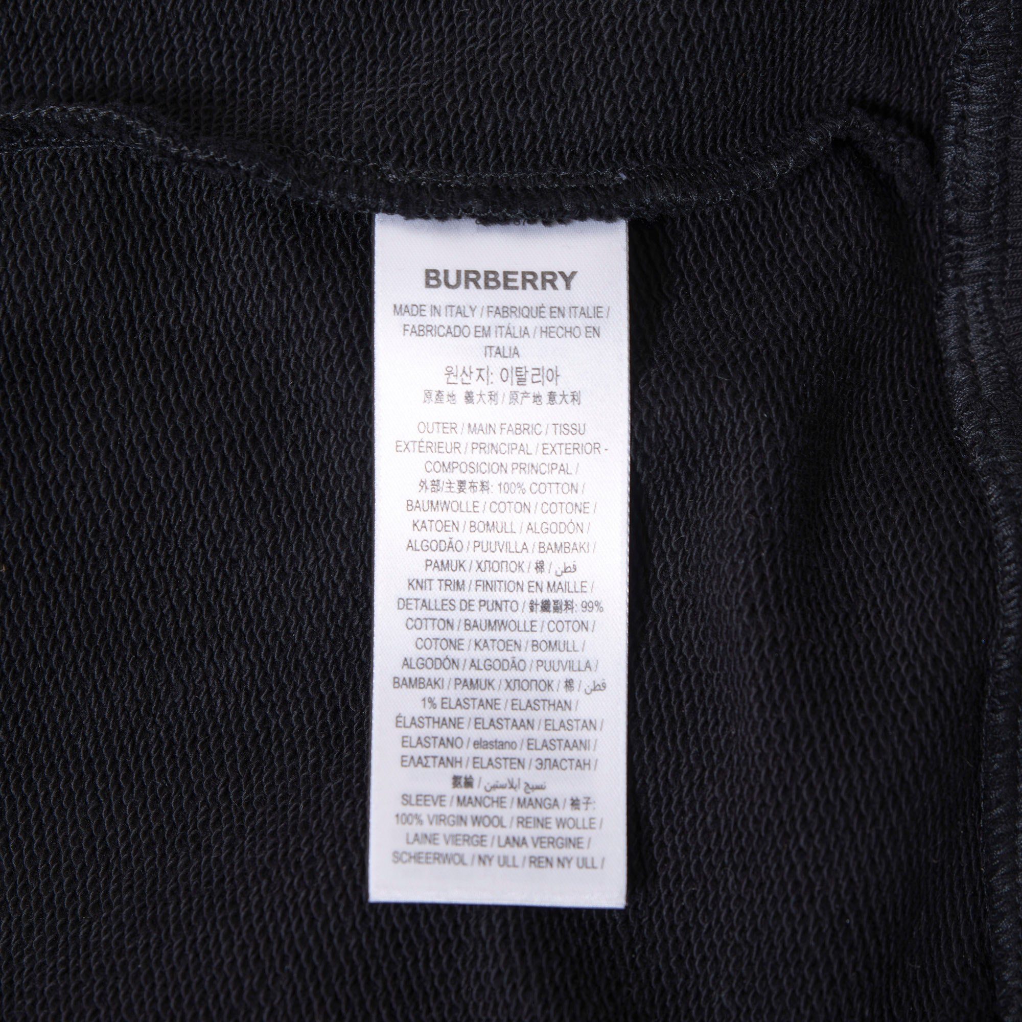 Burberry Reconstructed Hoodie with Docking and Button-Down Jacket Sleeves, Black, Size XS, Unisex, Made in Italy, New with Tags