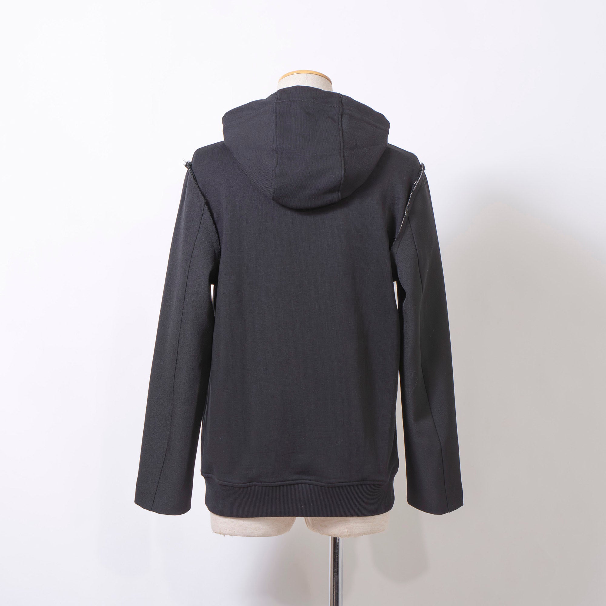 Burberry Reconstructed Hoodie with Docking and Button-Down Jacket Sleeves, Black, Size XS, Unisex, Made in Italy, New with Tags
