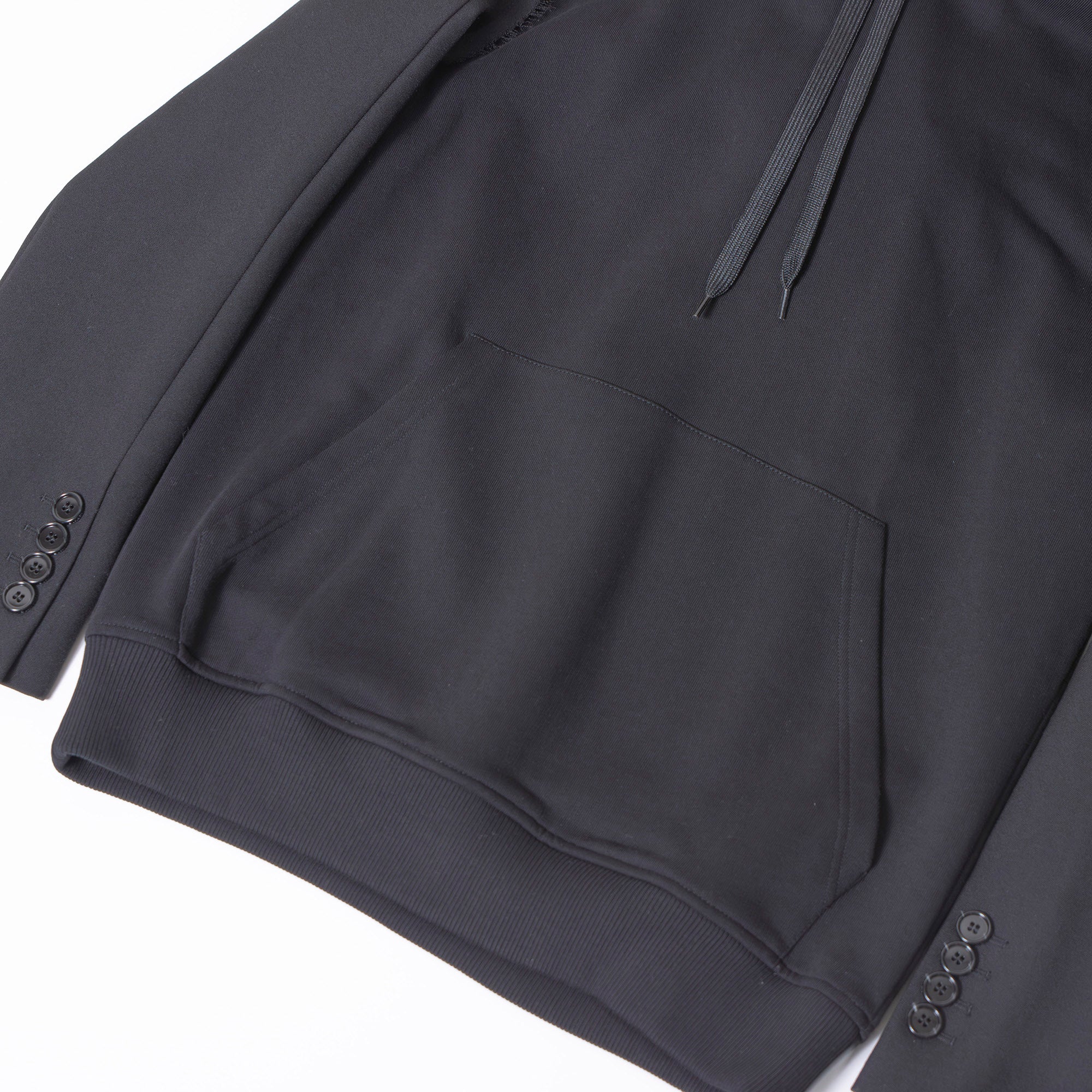 Burberry Reconstructed Hoodie with Docking and Button-Down Jacket Sleeves, Black, Size XS, Unisex, Made in Italy, New with Tags