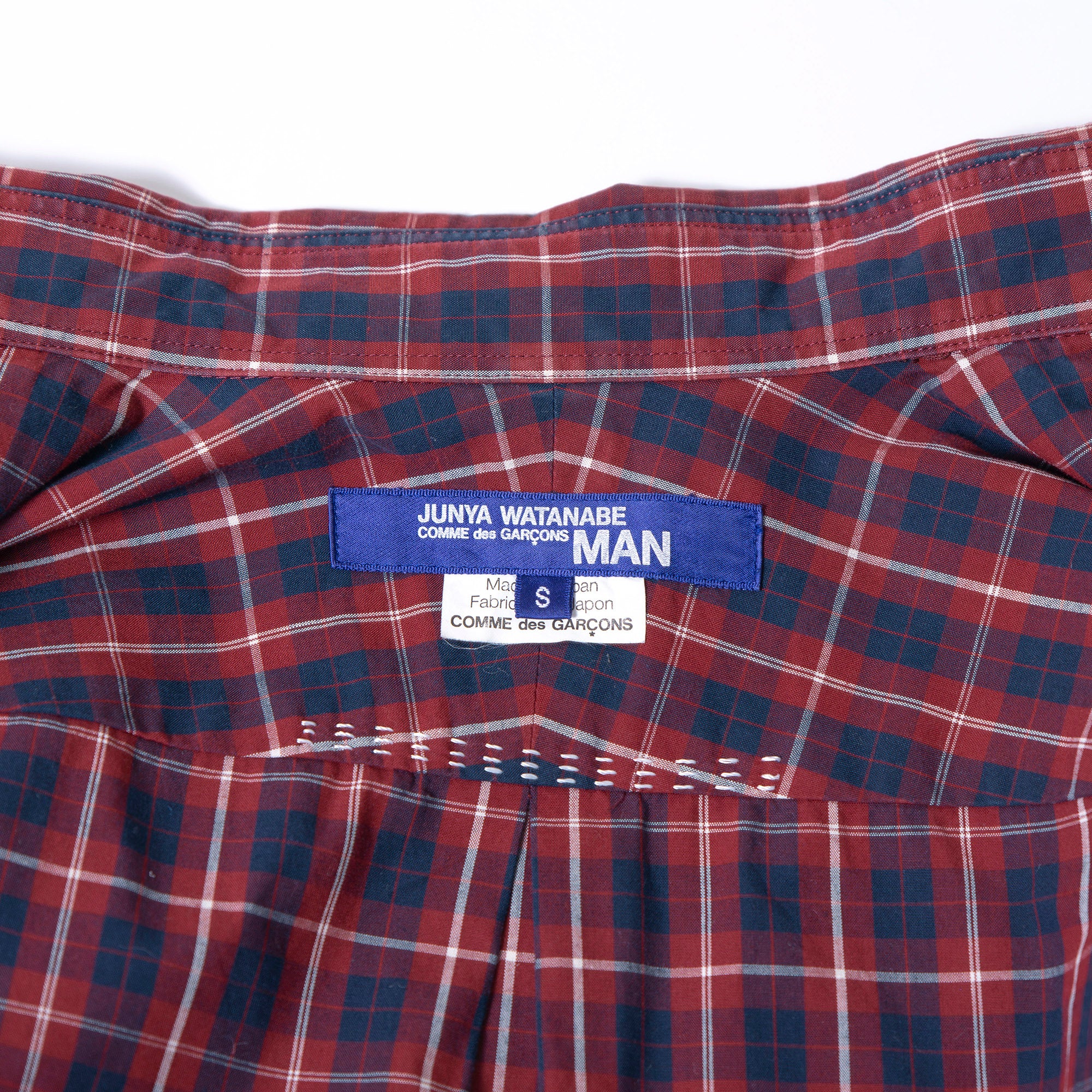 COMME des GARÇONS JUNYA WATANABE MAN AD2009 Check Shirt, Long Sleeve, Men's, Size S, Reconstructed Docking