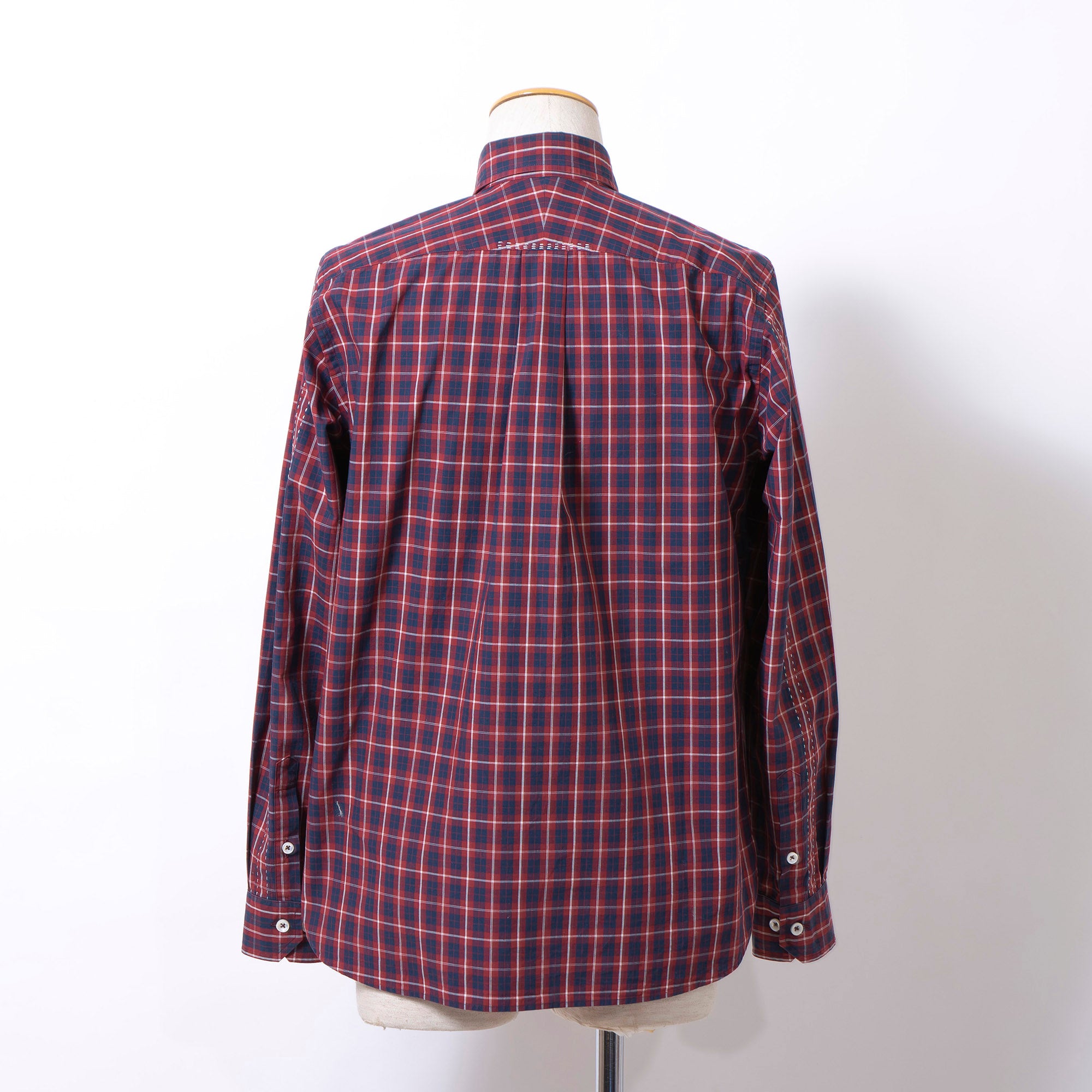 COMME des GARÇONS JUNYA WATANABE MAN AD2009 Check Shirt, Long Sleeve, Men's, Size S, Reconstructed Docking
